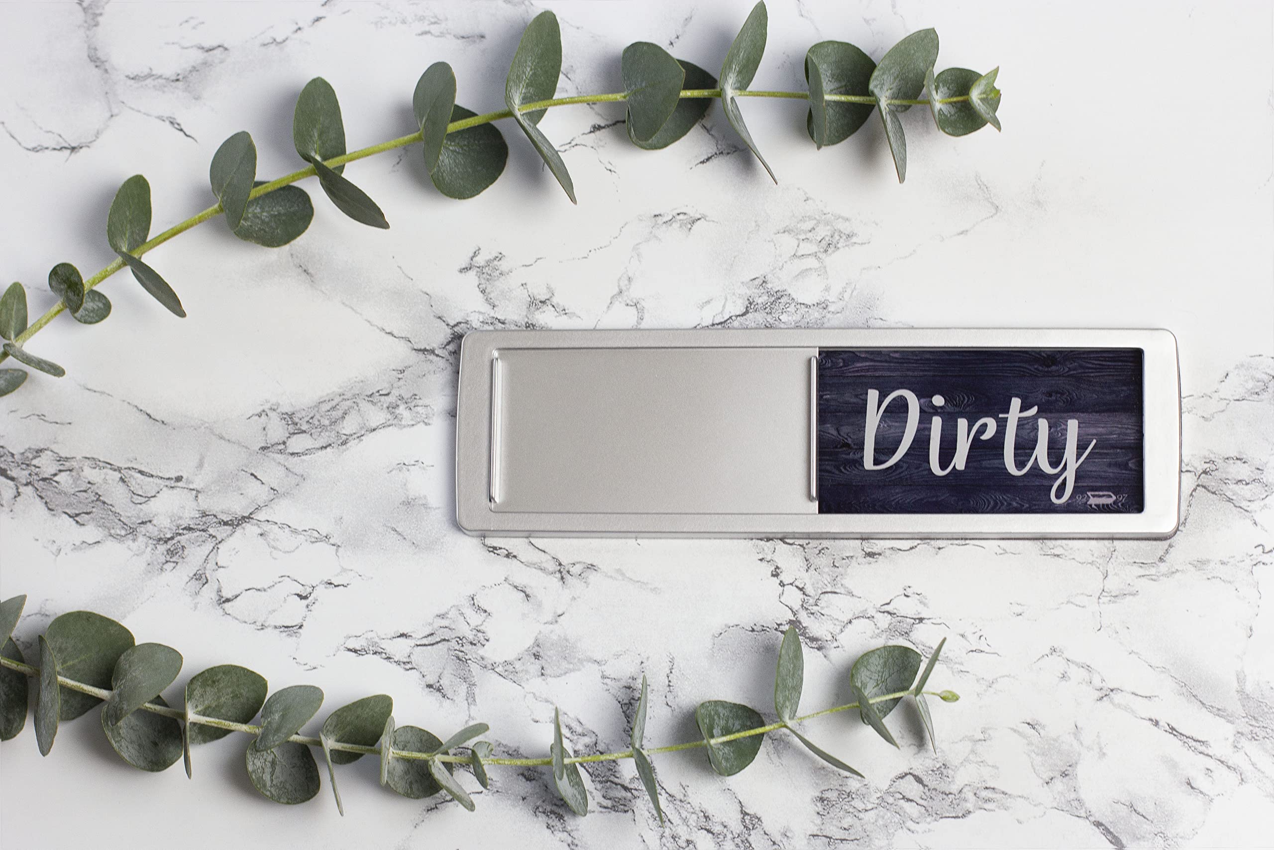 Dishwasher Magnet Clean Dirty Sign, Strong Universal Dirty Clean Dishwasher Magnet Indicator for Kitchen Organization, Slide Rustic Farmhouse Black and White Wood