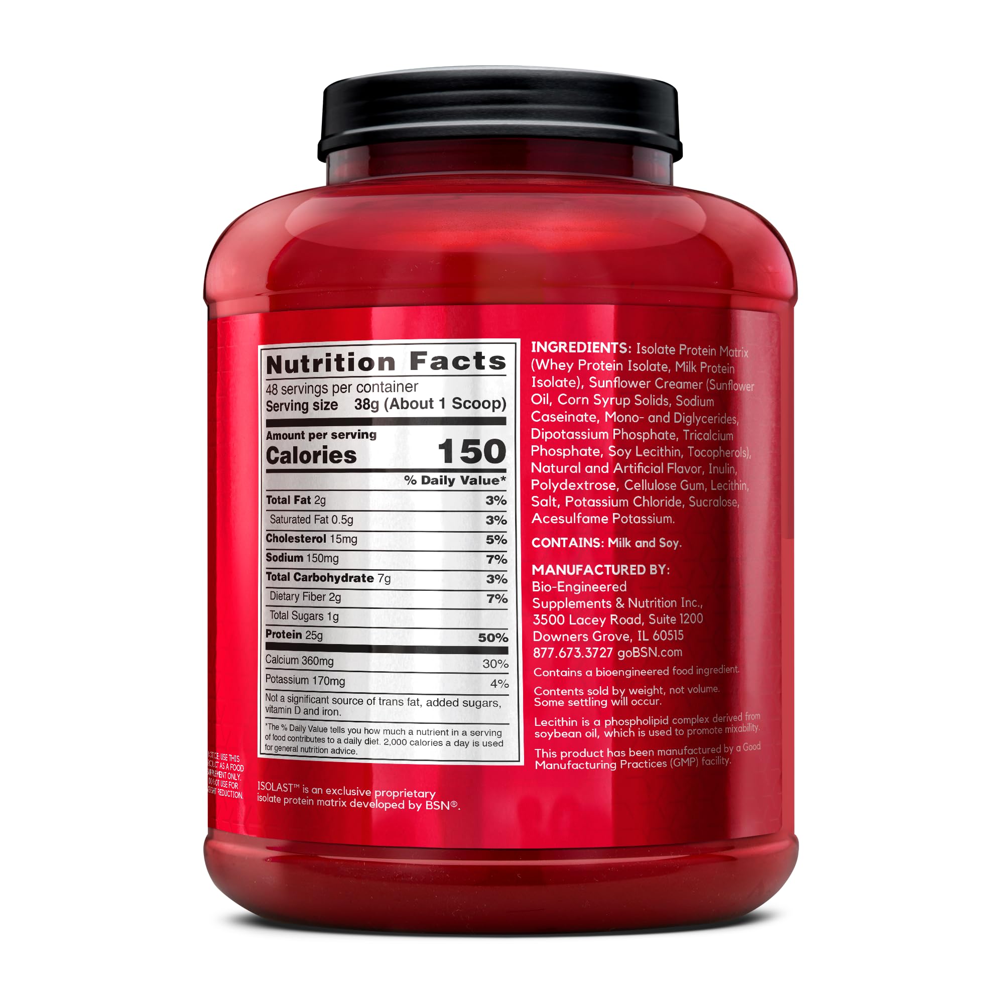 BSN SYNTHA-6 ISOLATE Protein Powder, Vanilla Ice Cream, 4.02 lb (48 servings)