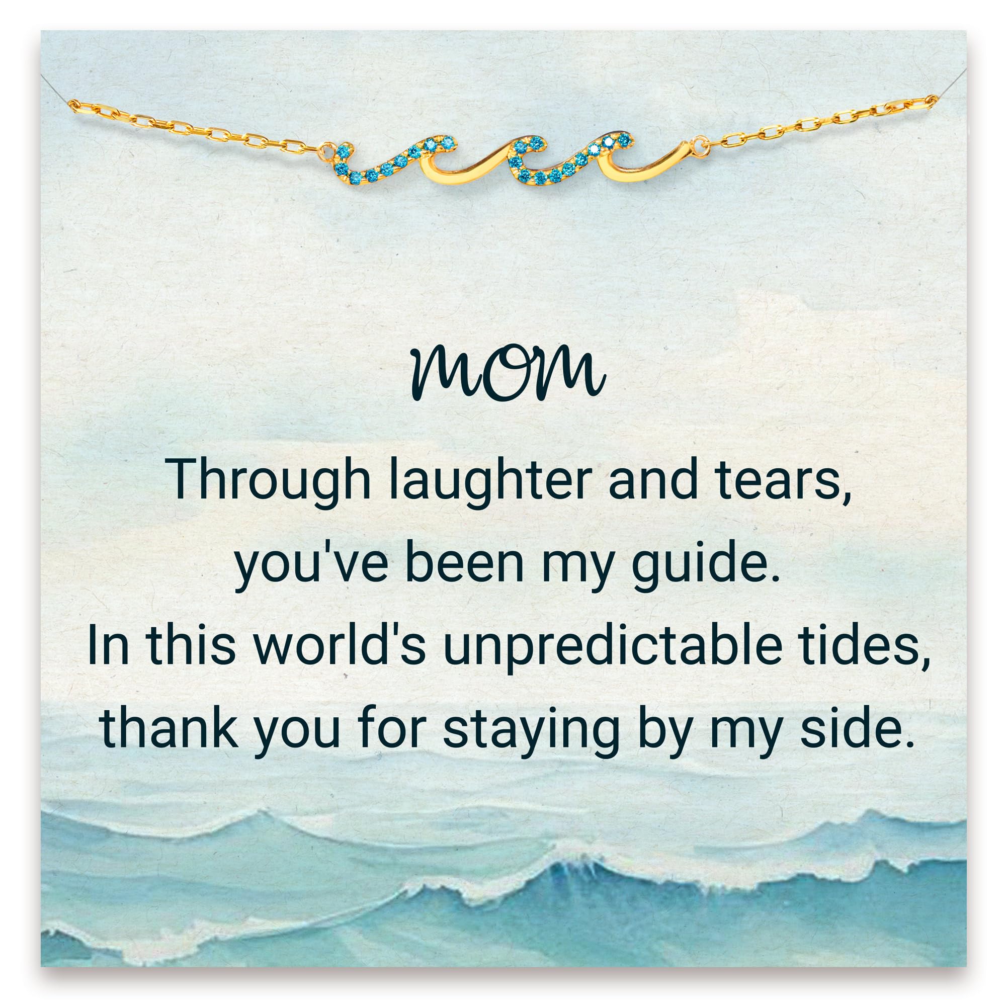 STORYJEWELLERY Mom Birthday Gifts Ideas, Gifts for Mom Birthday, Mother Birthday Gifts, Mama Gifts, Mothers Day Gifts for Mom from Daughter, Mom Bracelet, Wave Bracelet, Christmas Mom Gifts