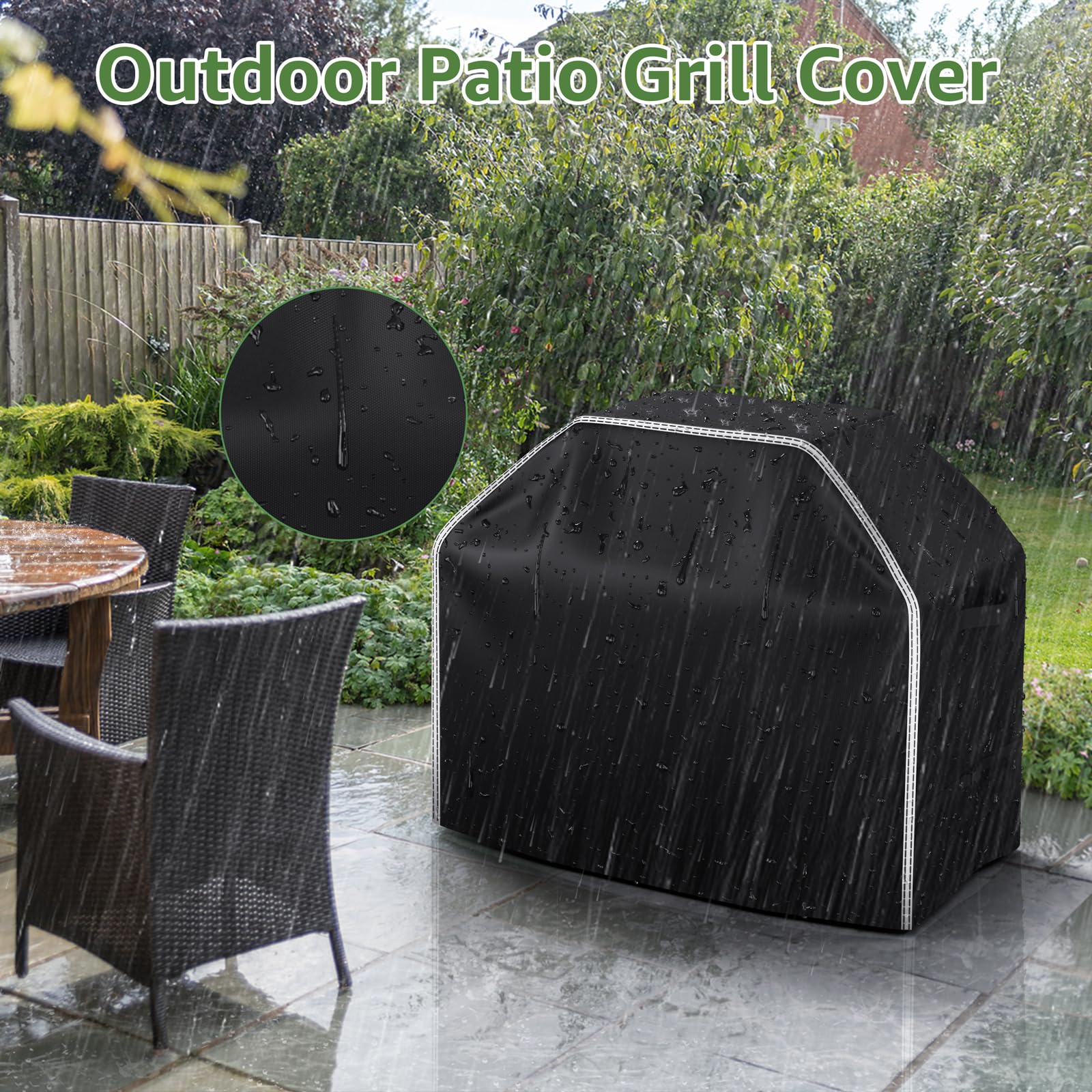 BOLUO Grill Cover for Outdoor Grill 55 inch Heavy Duty 600D, Waterproof BBQ Grill Cover Outside, Barbecue Grill Cover UV & Fade Resistant, Gas Grill Covers for Weber,Nexgrill