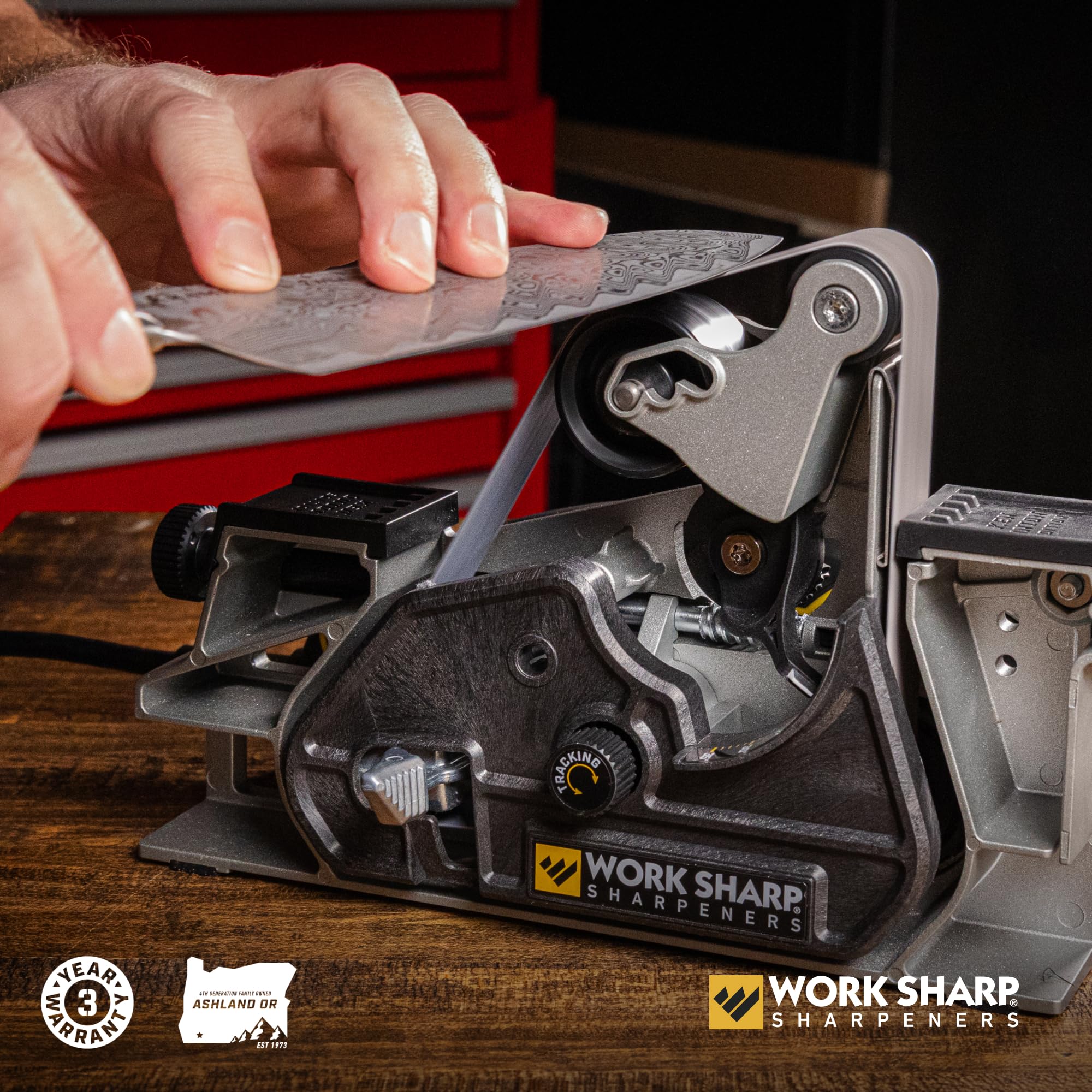 Work Sharp Ken Onion Edition Knife & Tool Sharpener Elite Mk2 - Adjustable Knife Sharpening System with Blade Grinding Attachment