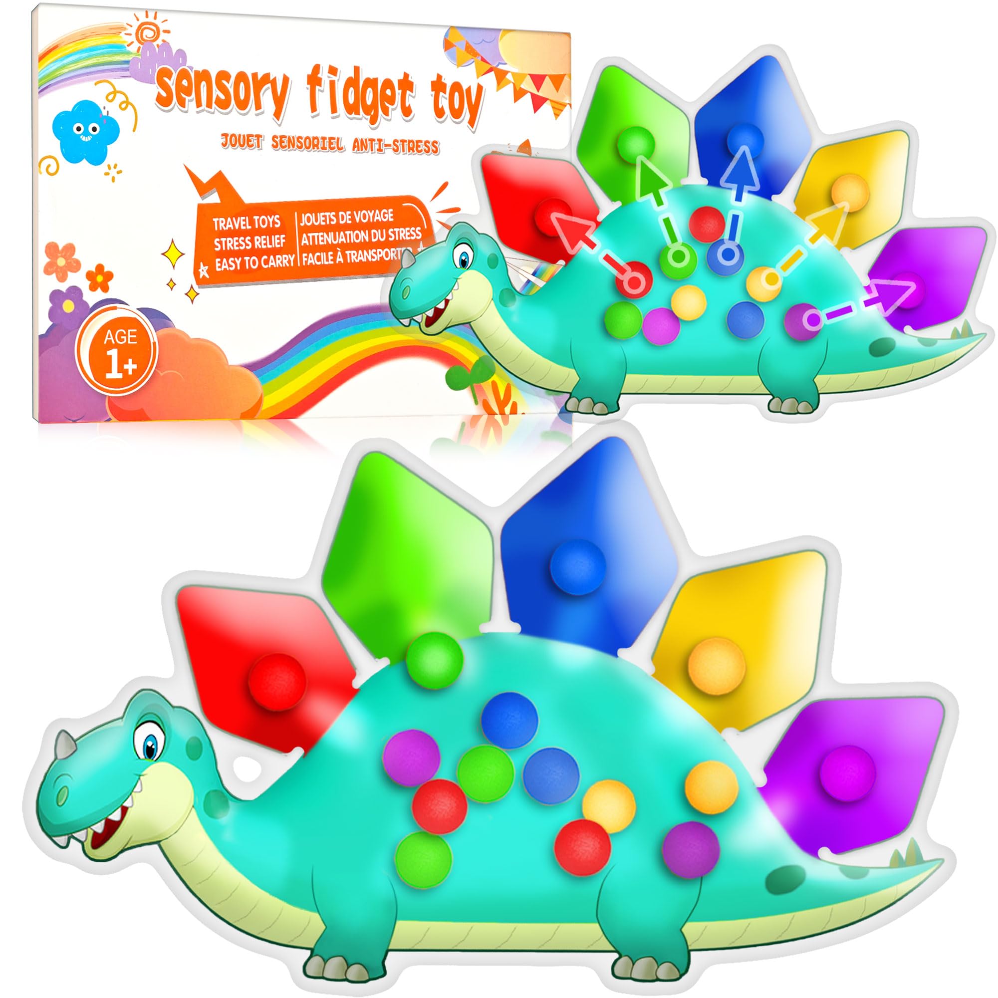 Easter Basket Stuffer Gift for Toddler Boys Dinosaur Color Sorting Sensory Toy Roadtrip Travel Essenstial Dementia Fine Motor Autism Fidget Preschool Classroom Activities for Kid Valentine Day