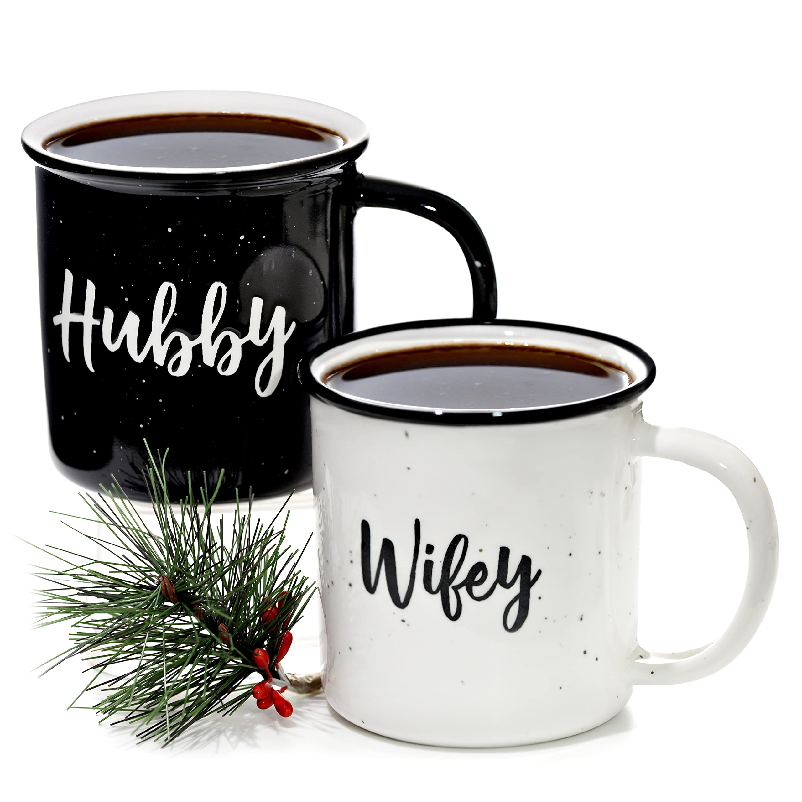 Wifey Hubby Mugs Set of 2 Coffee Mug 11 Ounce, Bride Gift, Engagement Gift, His and Hers Gift, Mr and Mrs Coffee Mug Set, Bride to Be Gift, Hubby and Wifey Mug, Mr and Mrs Cup Couples Mug