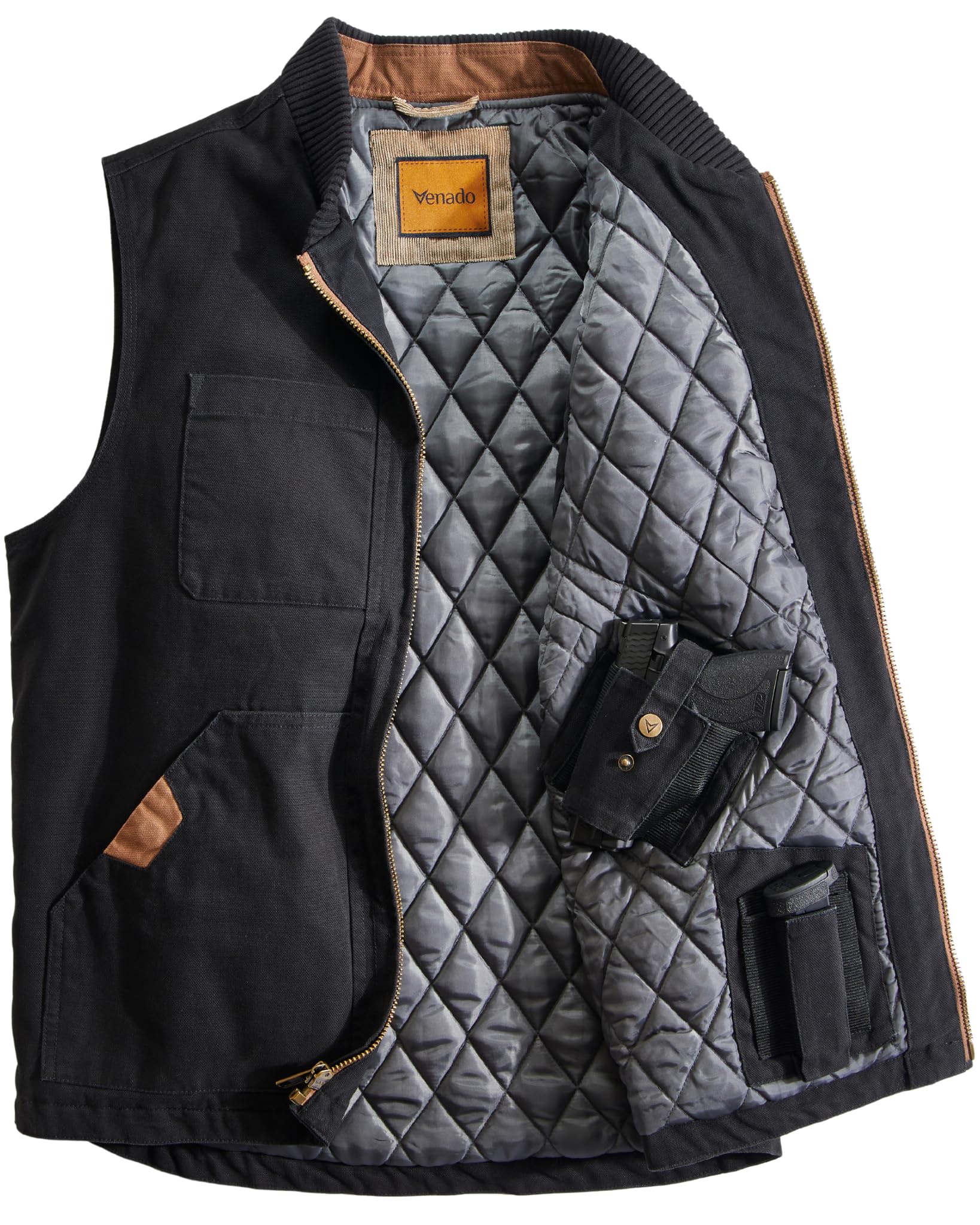 Venado CCW Vest for Men - Built-in Left and Right Handed Pockets (Black, Medium)