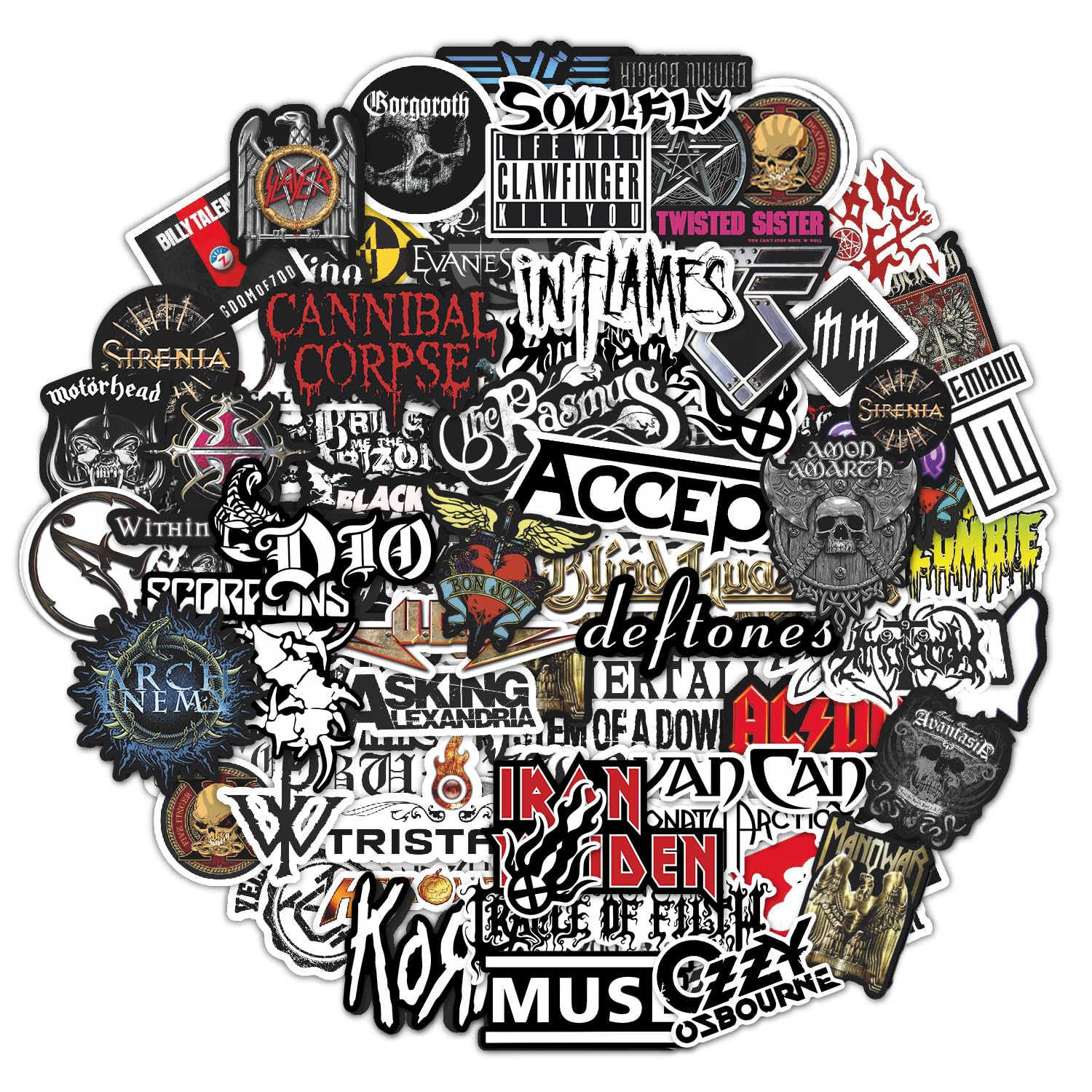 BulbaCraft Legendary Rock Band Stickers – Heavy Metal Laptop Decals - Vinyl Band Stickers for Adults, Rock Stickers and Decals, Gifts for Women & Men