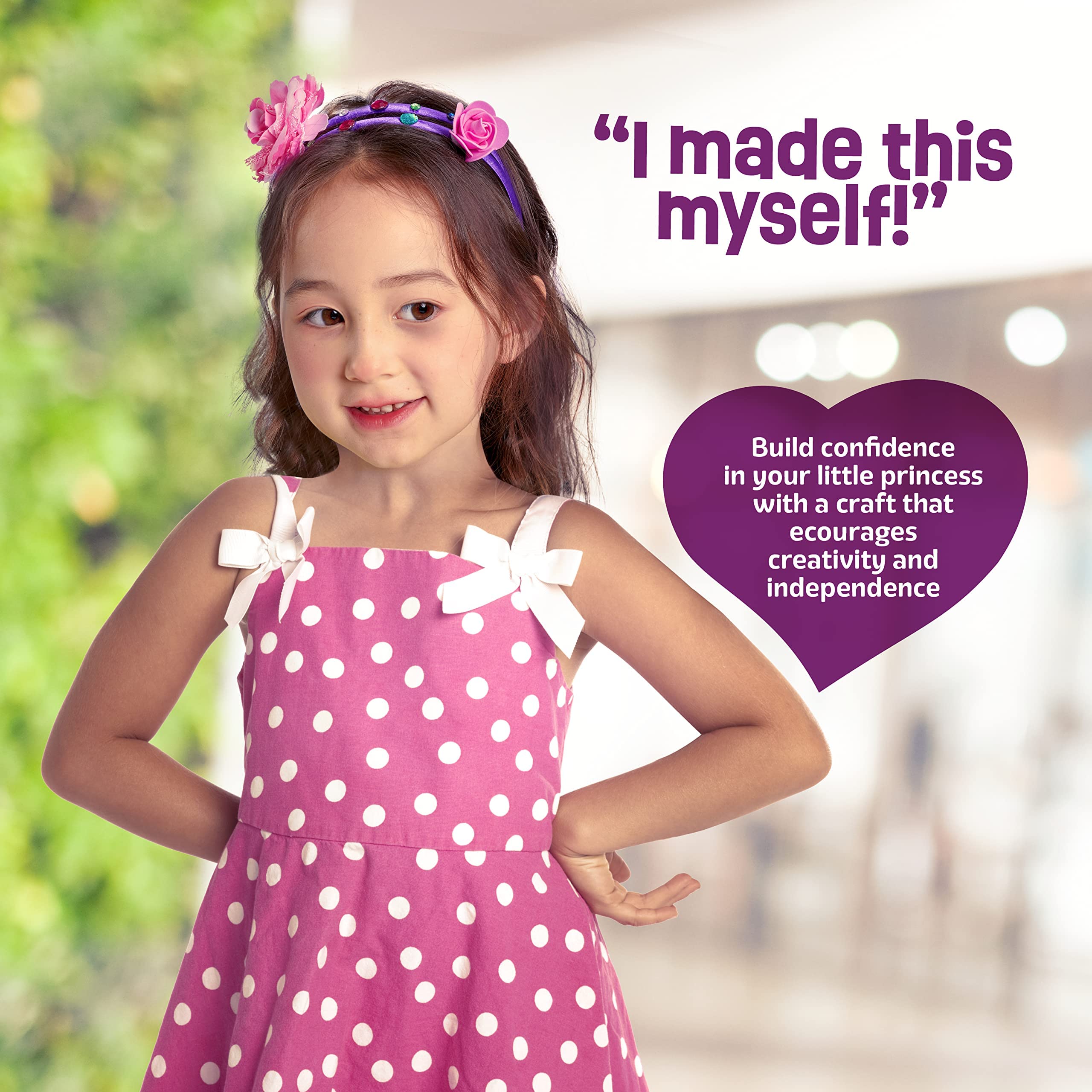 Headband Making Kit for Girls - Make Your Own Fashion Headbands for Kids - DIY Hair Accessories Set - Arts & Crafts Easter Gift for Ages 5-12 Year Old Girl - Little Children's Art & Craft Gifts