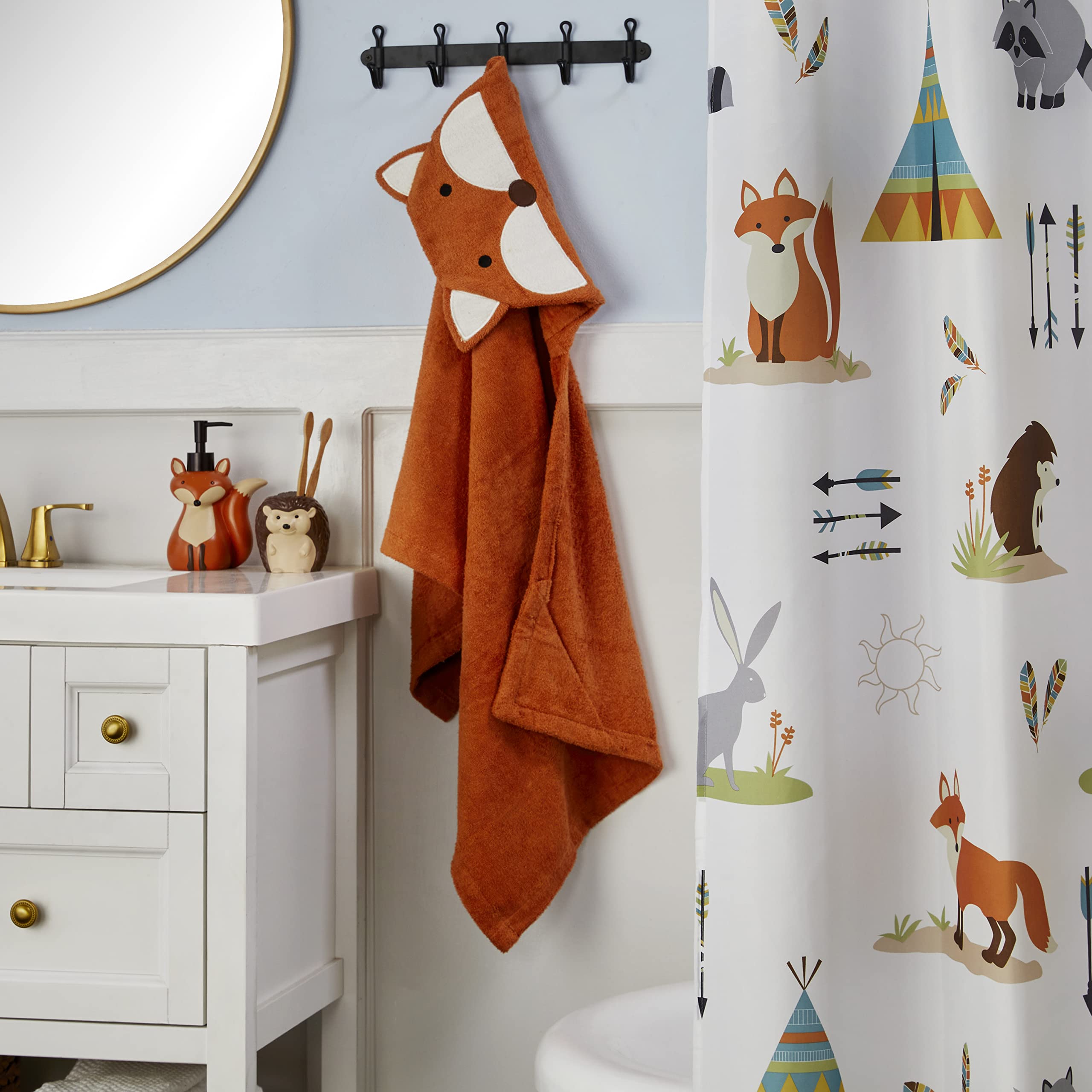 SKL Home by Saturday Knight Ltd. Forest Animals Shower Curtain, Multi Color 70.00" x 72.00"