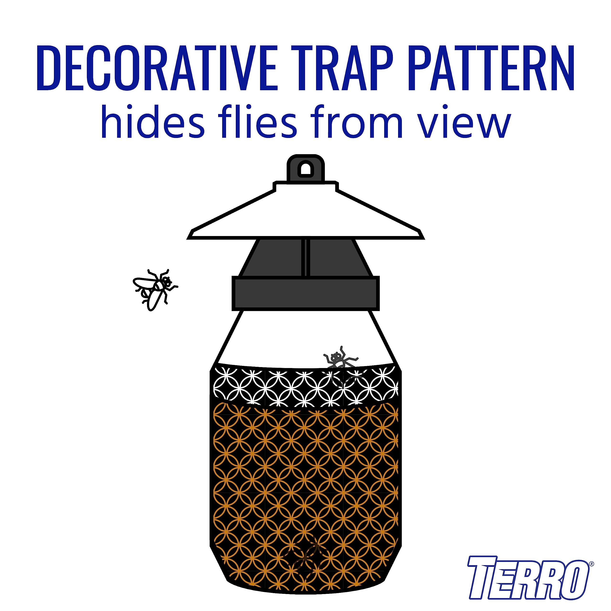 TERRO T380 Outdoor Reusable Fly Magnet Fly Trap - Poison Free Fly Killer and Trap with Bait