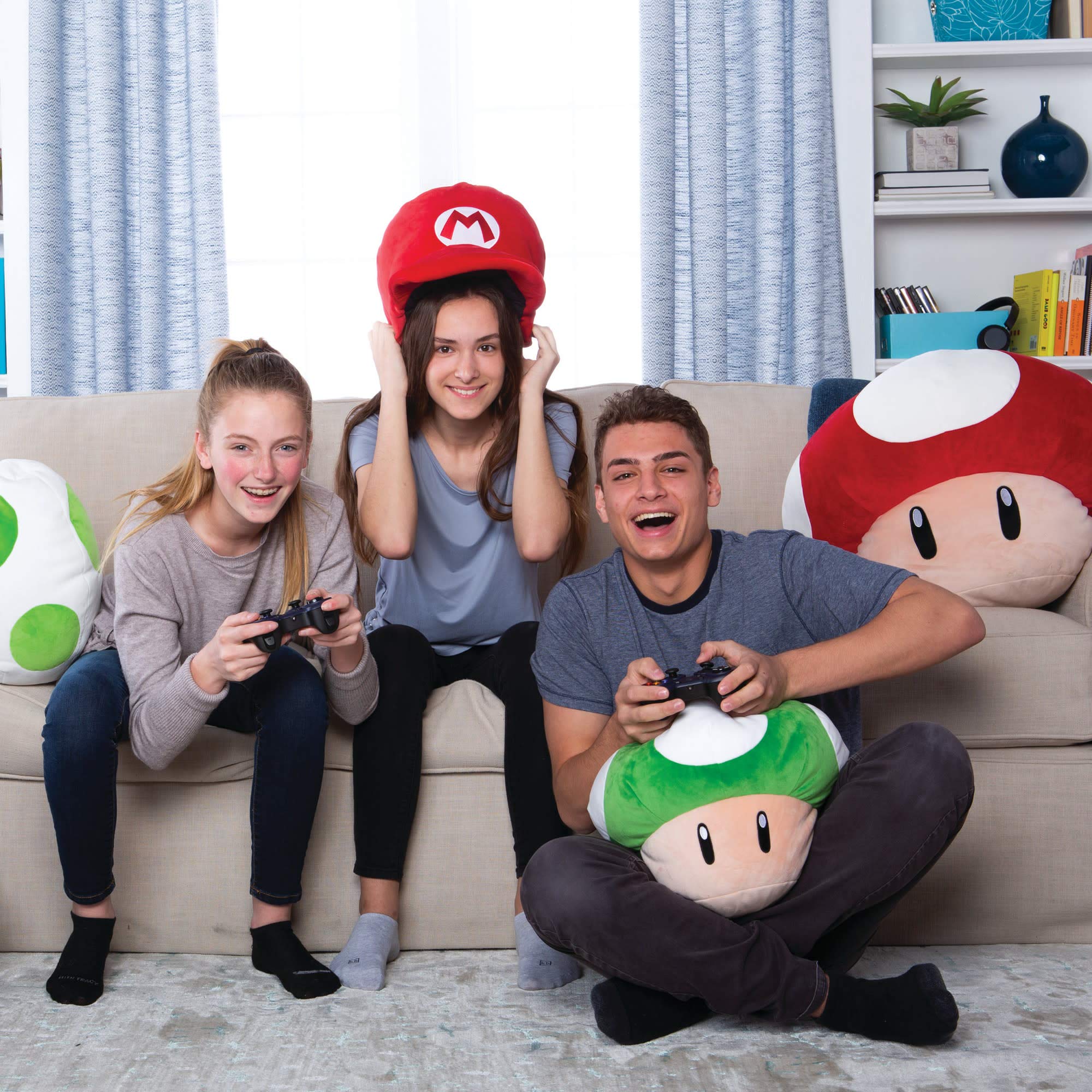 Club Mocchi- Mocchi- Nintendo Super Mario Plush - Luigi Hat Plushie - Collectible Squishy Plushies - 15 Inch