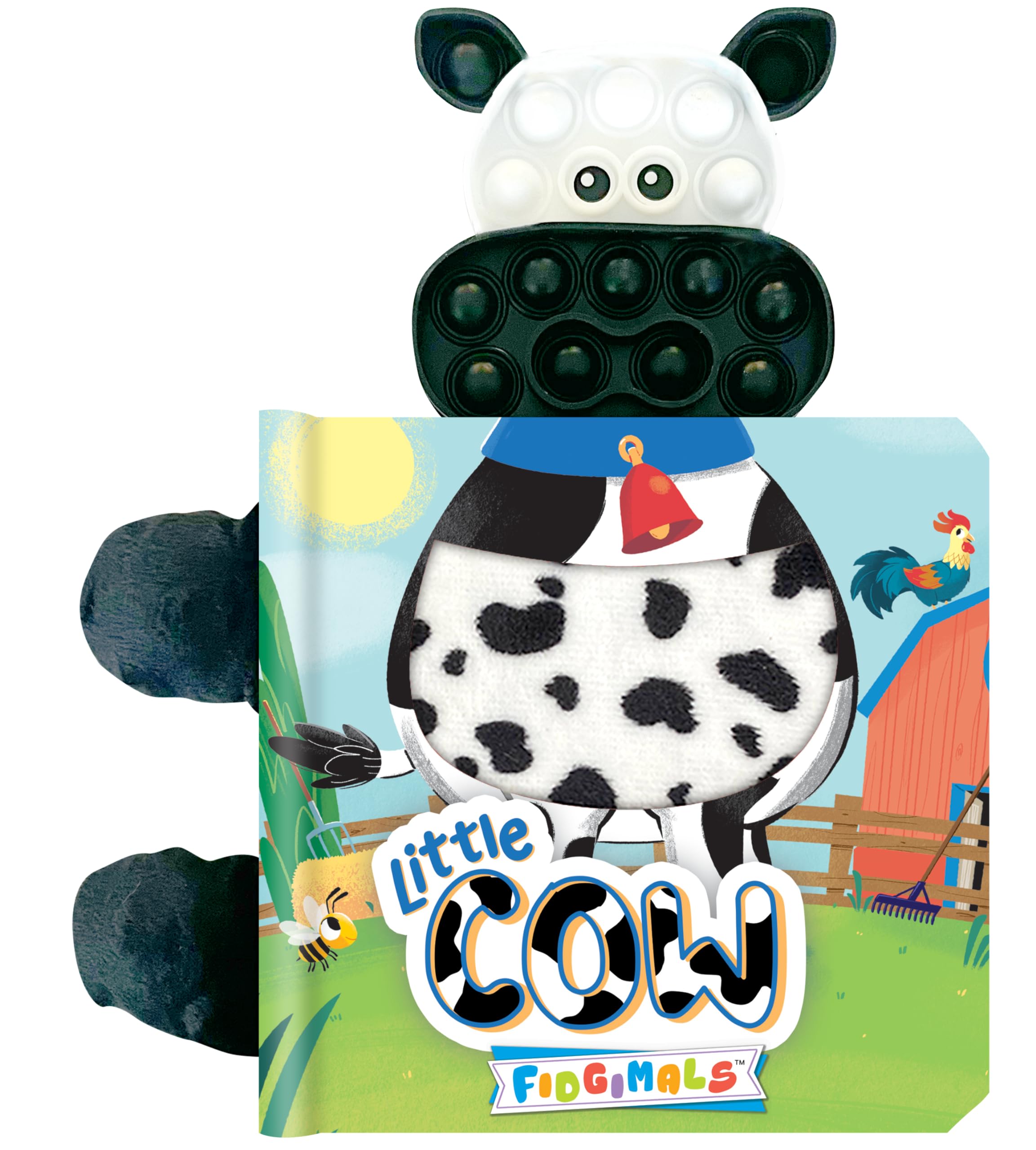 Fidgimals Little Cow Animal Farm Baby Book | Educational Children's Books, Sensory Board Book with Pop It Fidget Toys, Perfect Sensory Toys for ... Baby Books I Your Sensory Fidget Farm Friend