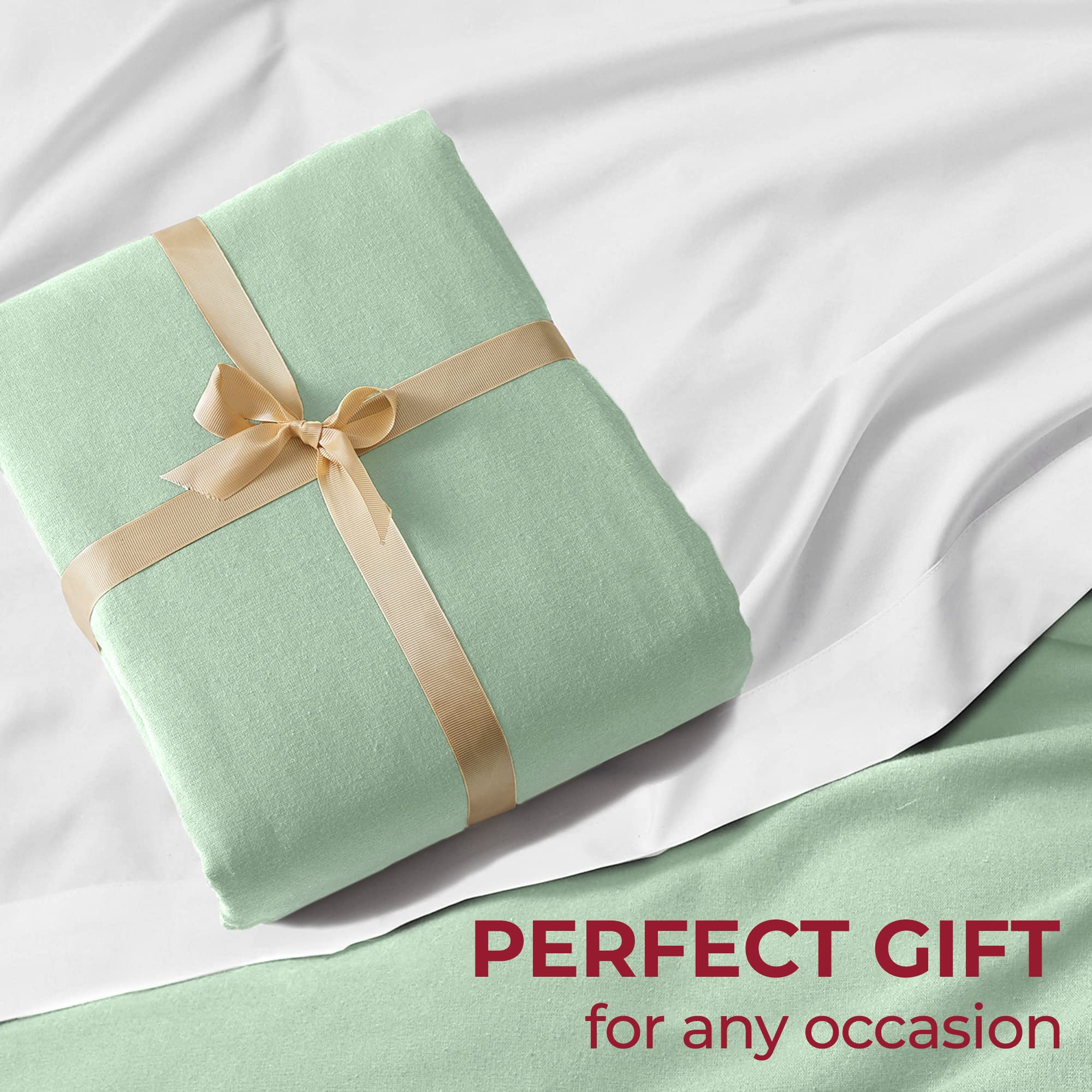 Mellanni Duvet Cover Flannel Set - Soft 100% Organic Cotton Bedding Sets & Collections - Button Closure & Corner Ties (King, Sage)