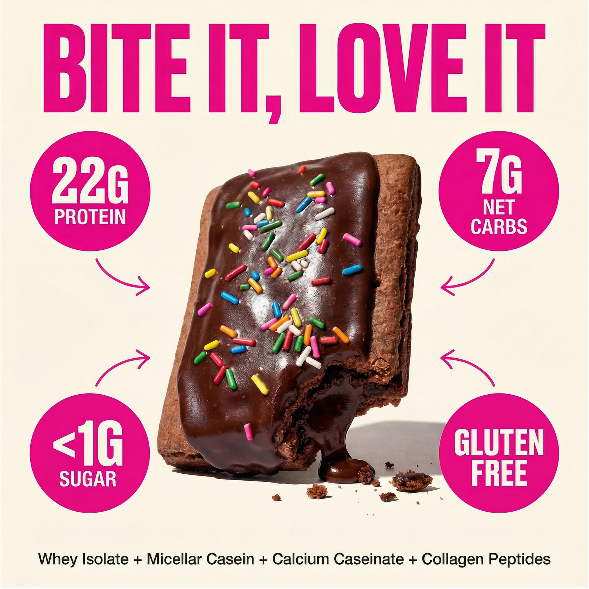 Legendary Foods 22g Protein Pastry 0g Added Sugar, Low Carb, Gluten Conscious, Keto Snack, Ideal for Glucose Management, Includes Whey Protein Isolate, 8 Pack Double Chocolate