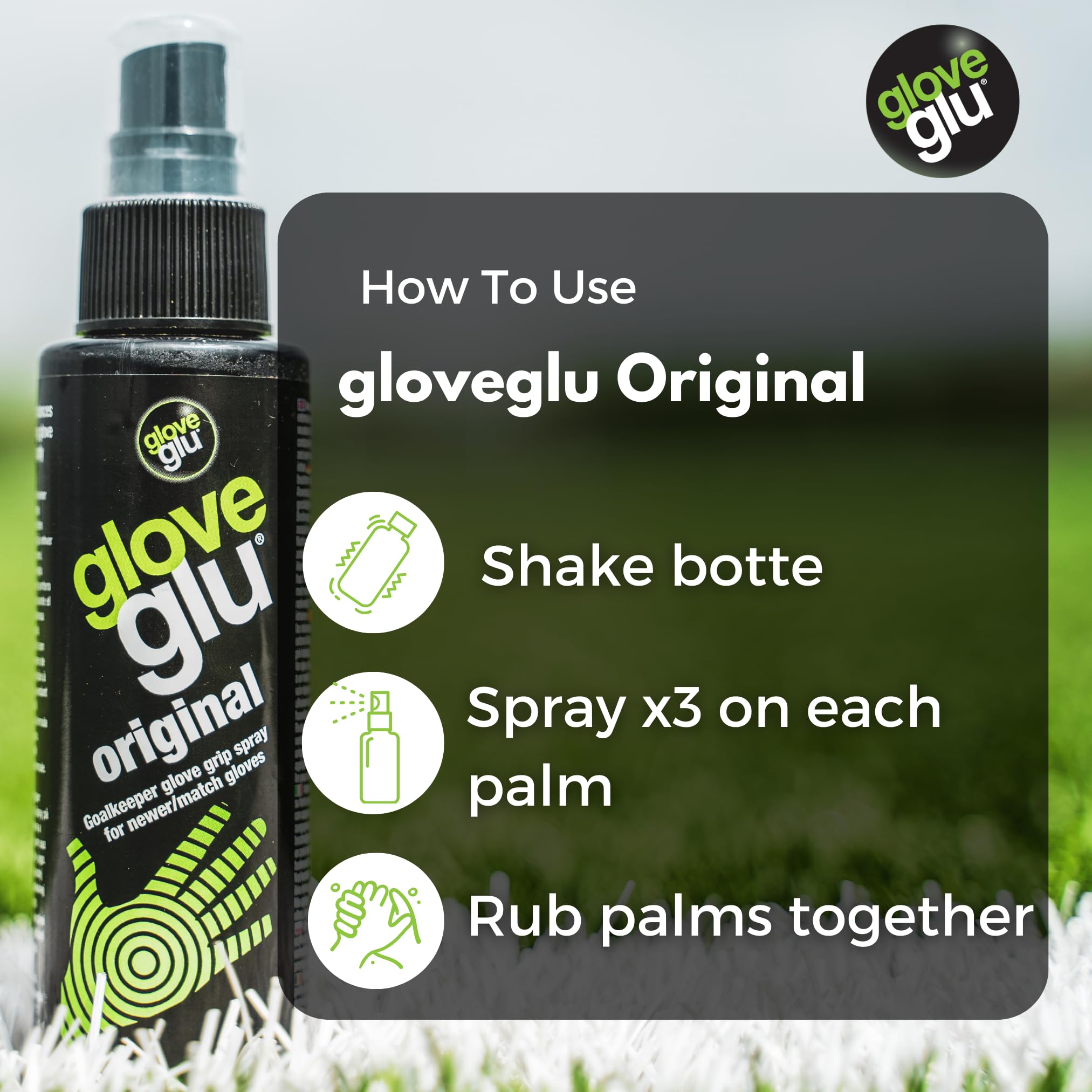 gloveglu 120ml Original Goalkeeper Glove Grip Spray for New/Match Goalkeeper Gloves