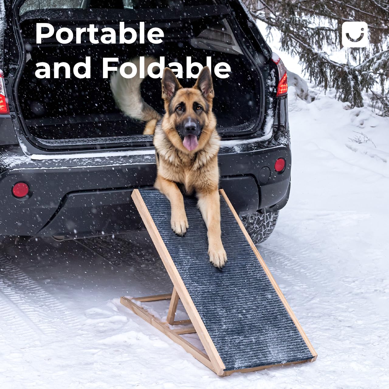 Adjustable Ramp for All Pets, Lightweight Ramp for Large or Small Dogs, Foldable Dog Ramp with Non-Slip Surface, Indoor Dog Ramp for Couch or Sofa, Portable Car Pet Ramp