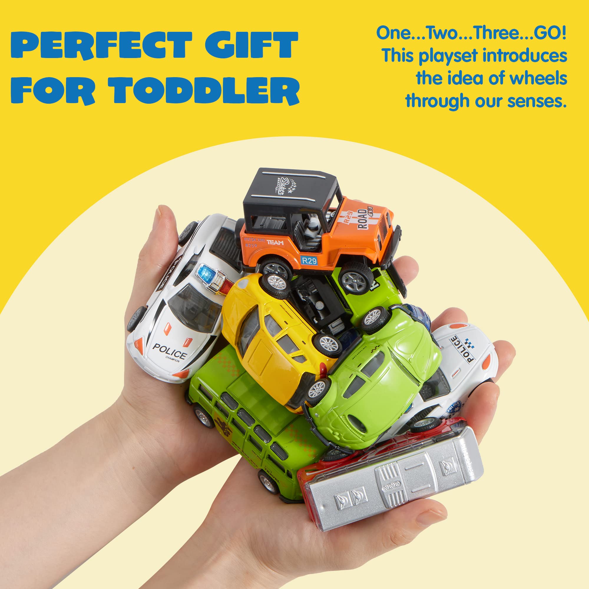 JOYIN 20PCS Die Cast Metal Pull Back Toy Cars, Vehicle Set for Toddlers, Child Party Favors, Cake Toppers, Stocking Stuffers, Race Cars for Boys, Gift Set for Babies