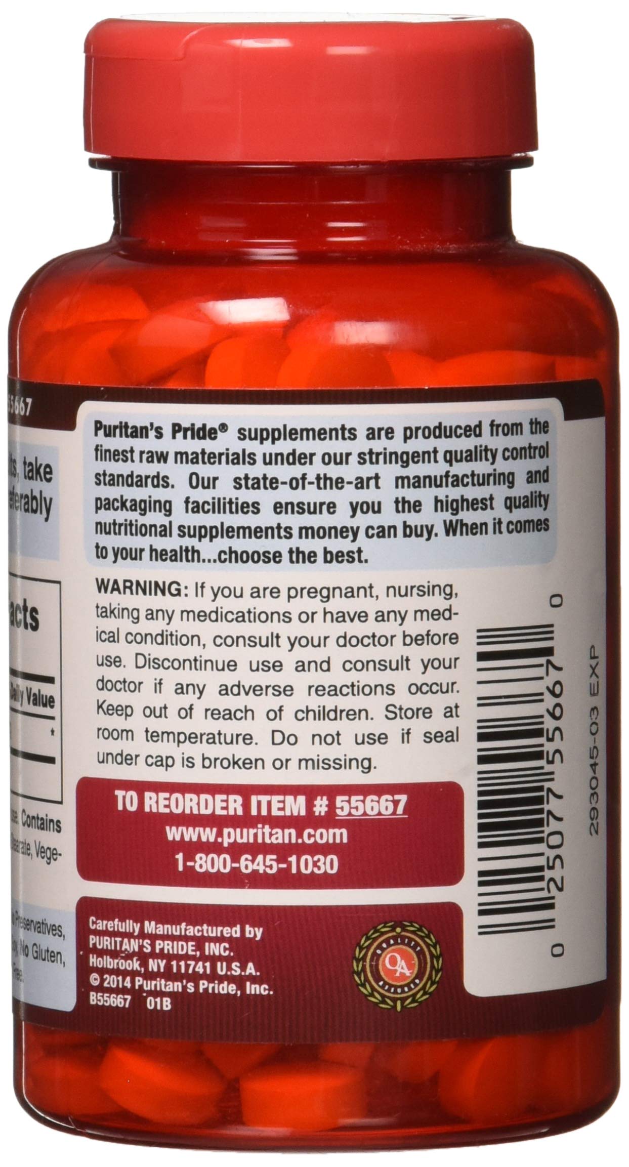 Puritan's Pride Apple Cider Vinegar 600 mg, Vegetarian Dietary Supplement, 6 Month Supply, 200 Tablets (Packing May Vary)