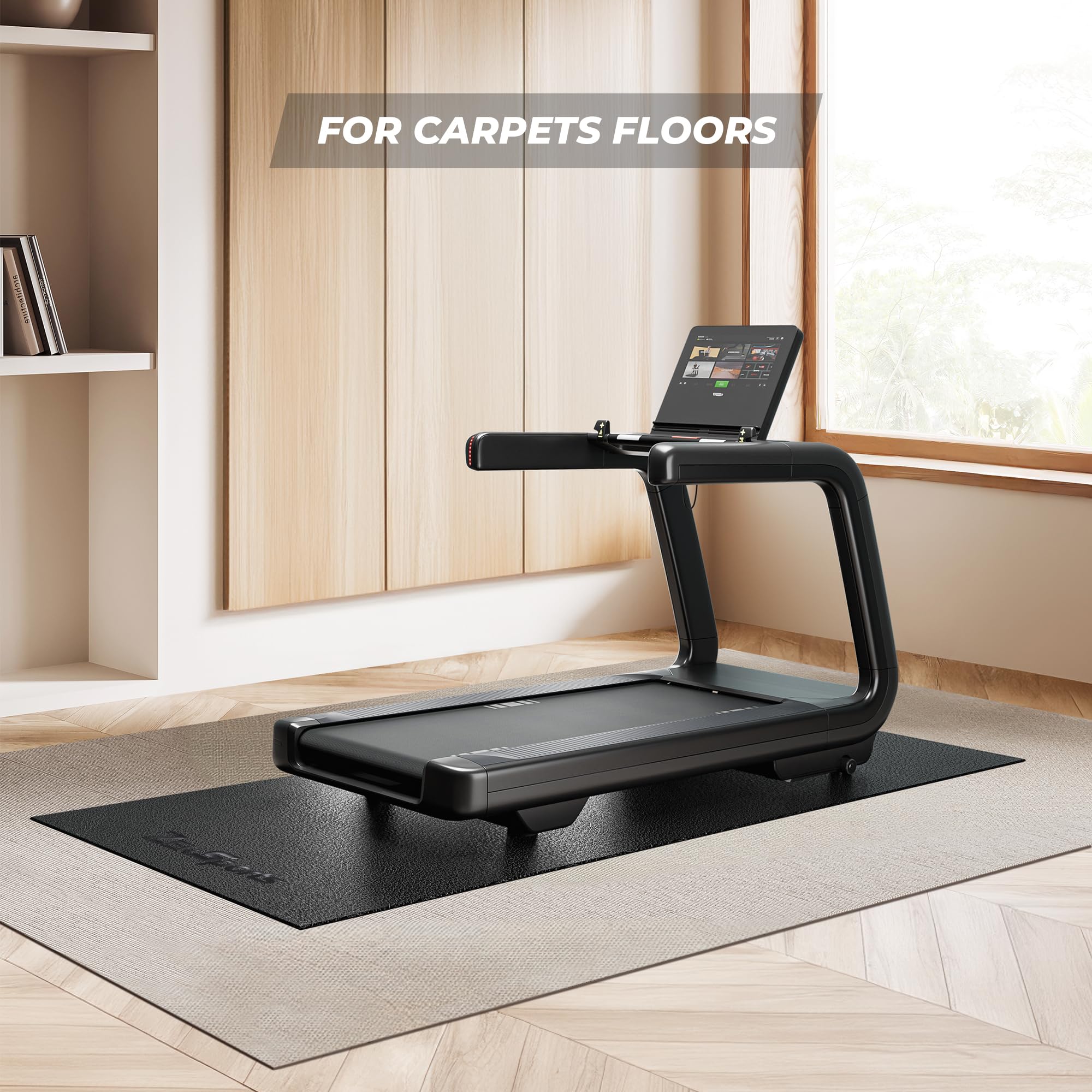 ZENY Exercise Equipment Mat 96''x38'', Exercise Bike, Elliptical, Treadmill Mat, Bike Trainer Pad for Gym Equipment Floor Protector