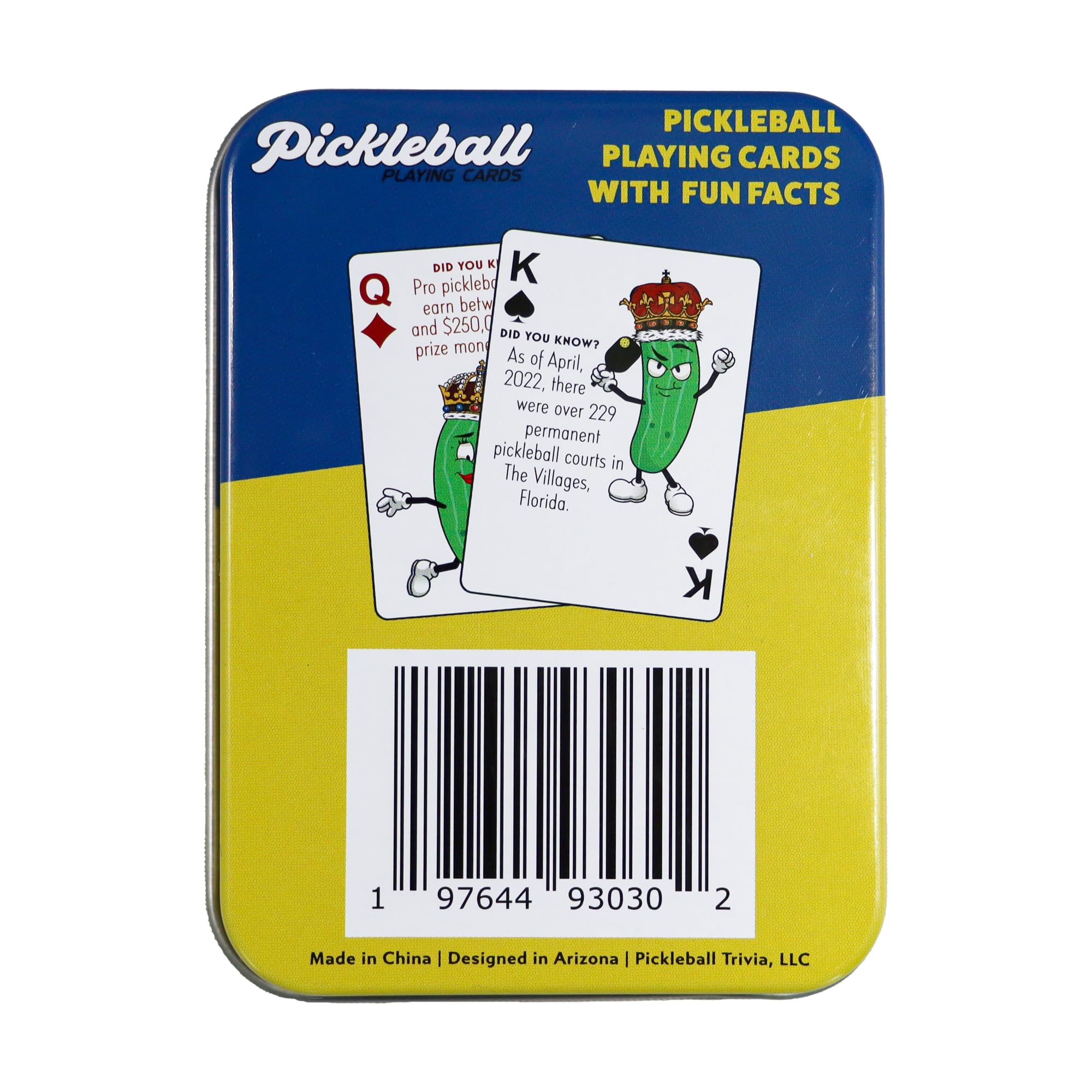 Pickleball Playing Cards with Fun Pickleball Facts