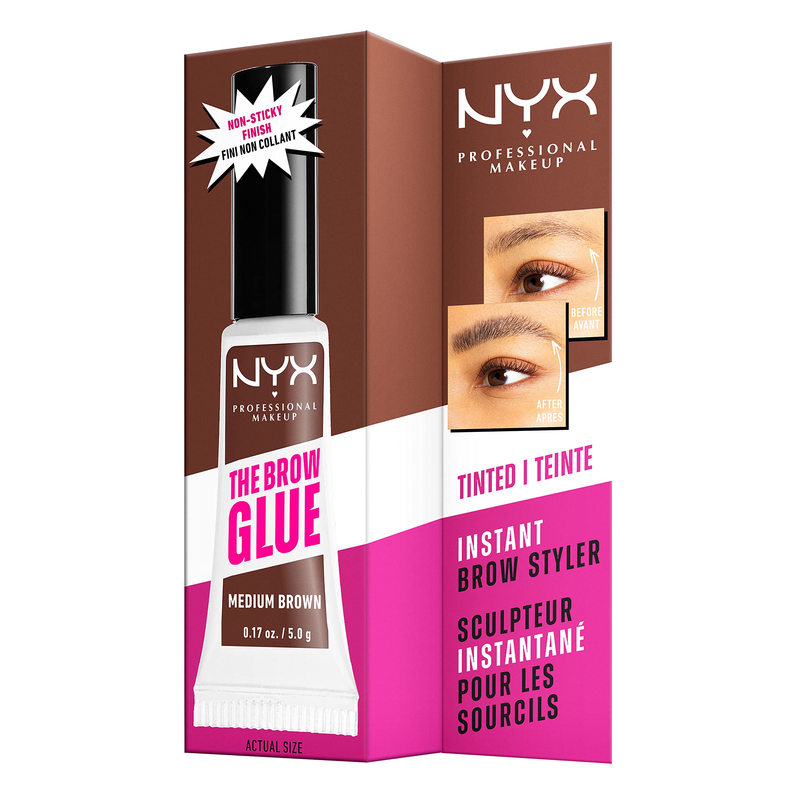 NYX PROFESSIONAL MAKEUP The Brow Glue, Extreme Hold Eyebrow Gel - Clear