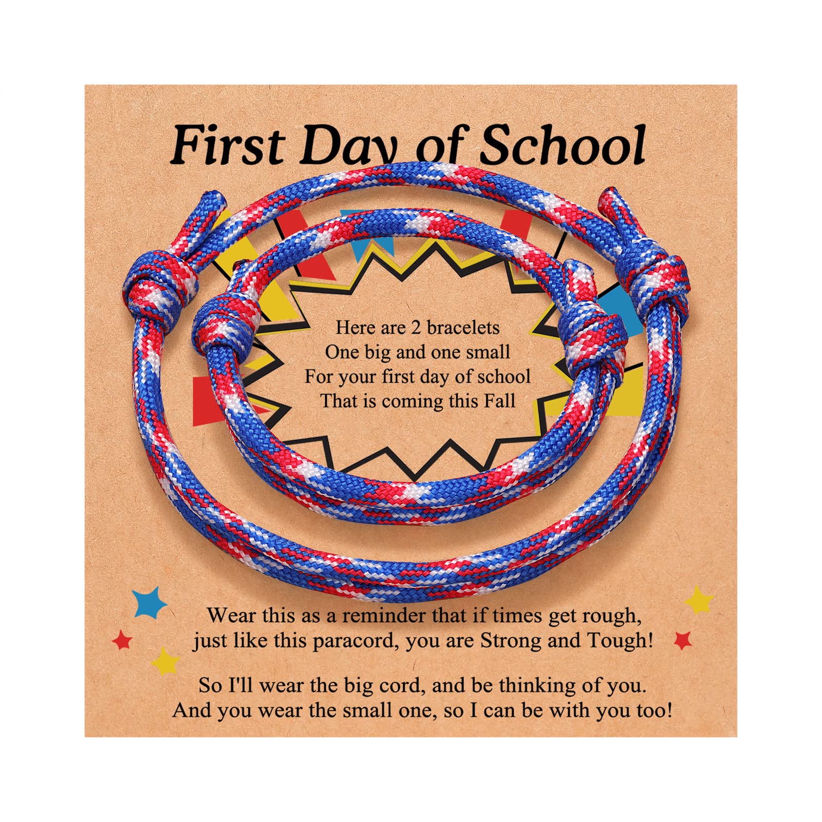 First Day of School Bracelet Mommy and Me Bracelets Back to School Mother Son Gifts First Day of Kindergarten Preschool Pre K first Second Grade Anxiety Bracelet Gift for Mom and Son Gifts