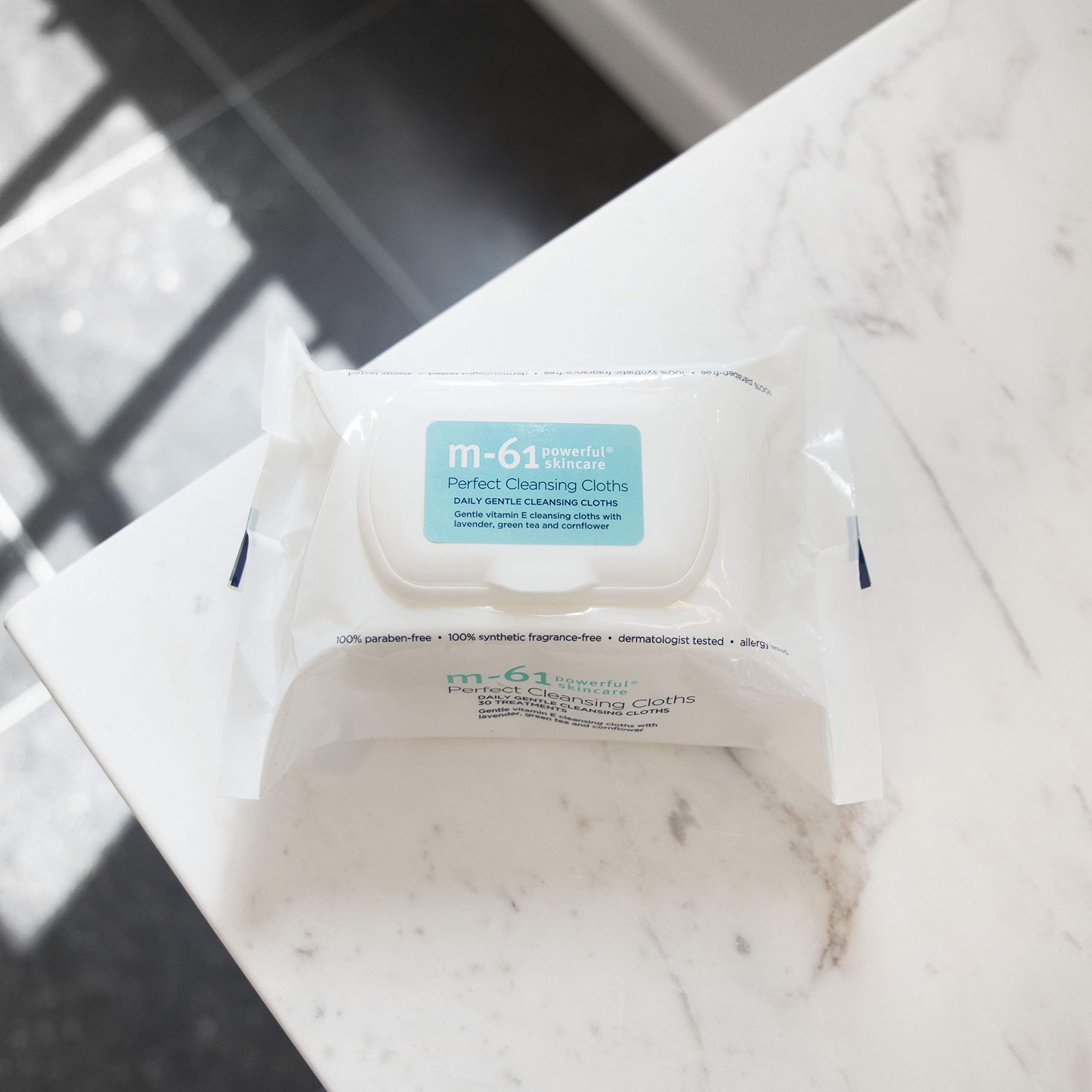 m-61 Perfect Cleansing Cloths | Ultra-Soft, Gentle Cleansing Cloths With Vitamin E, Lavender, Green Tea - 30 Cloths