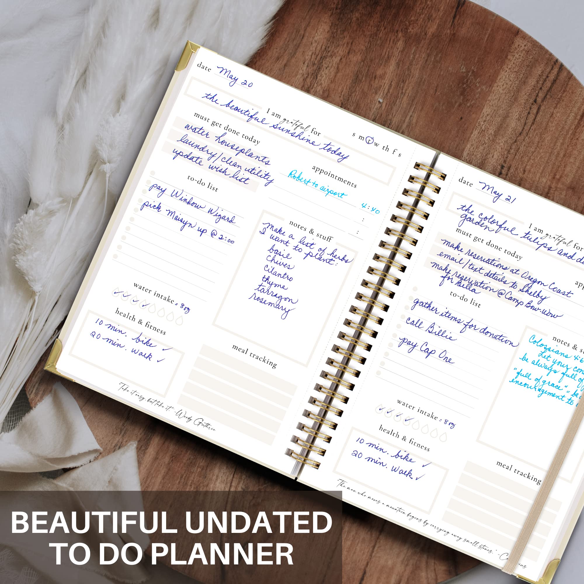 Simplified To Do List Notebook - Aesthetic Daily Planner to Easily Organize Your Tasks And Boost Productivity - Stylish Undated Planner And School or Office Supplies For Women