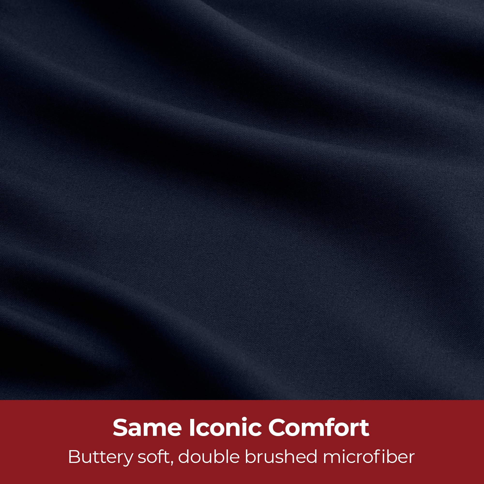 Mellanni Throw Pillow Covers - Pack of 2 Decorative Cover with Hidden Zipper - for Home Decor and Living Room Pillows - Double Brushed Microfiber - Easy Care and Quick Drying (18x18, Navy Blue)