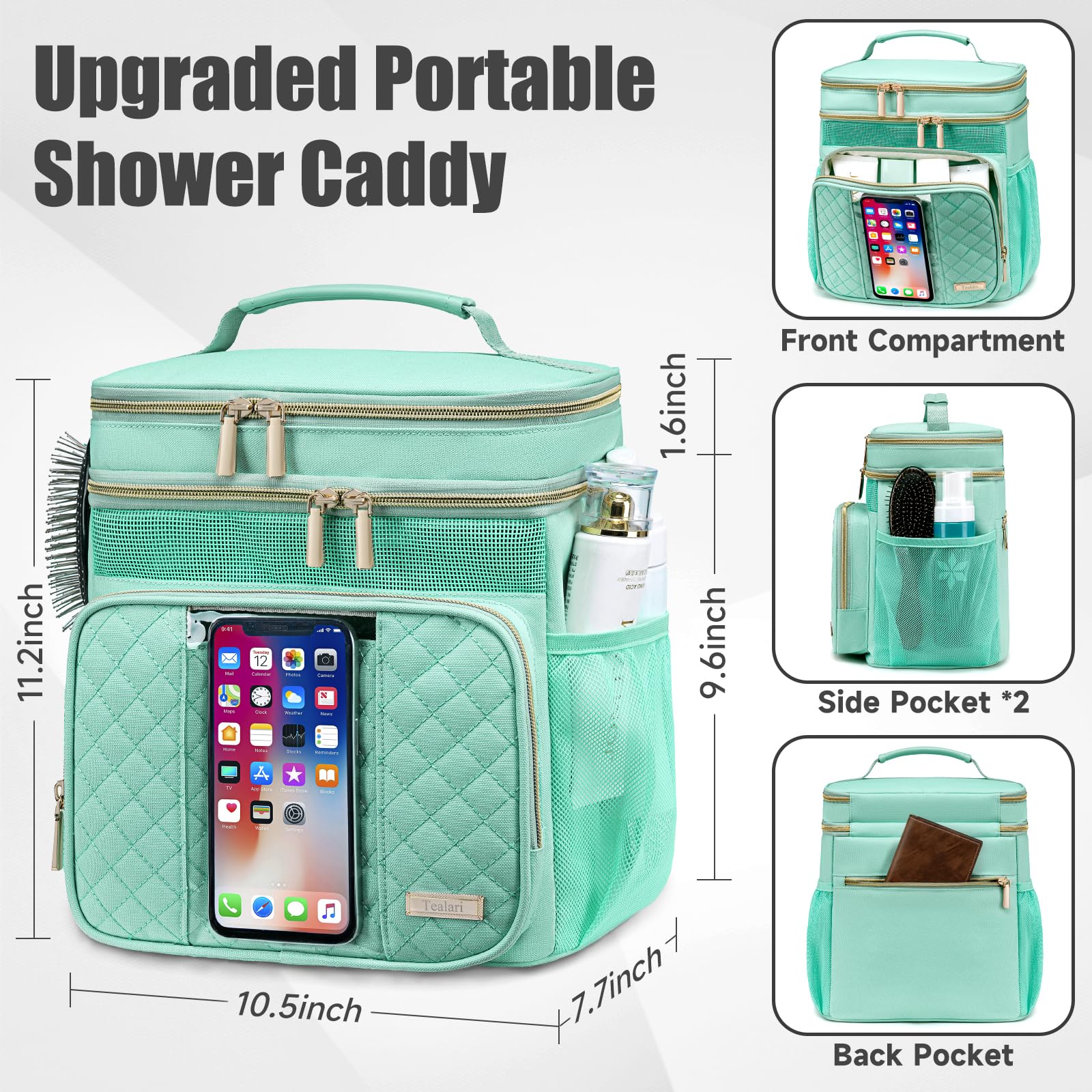 Large Toiletry Bag for Women Men,Bathroom Bag,Water Resistant Portable Shower Caddy for College Dorm,Hanging Toiletry Bags for Traveling,Gym Camping Cruise Ship Travel Essentials Shower Bag