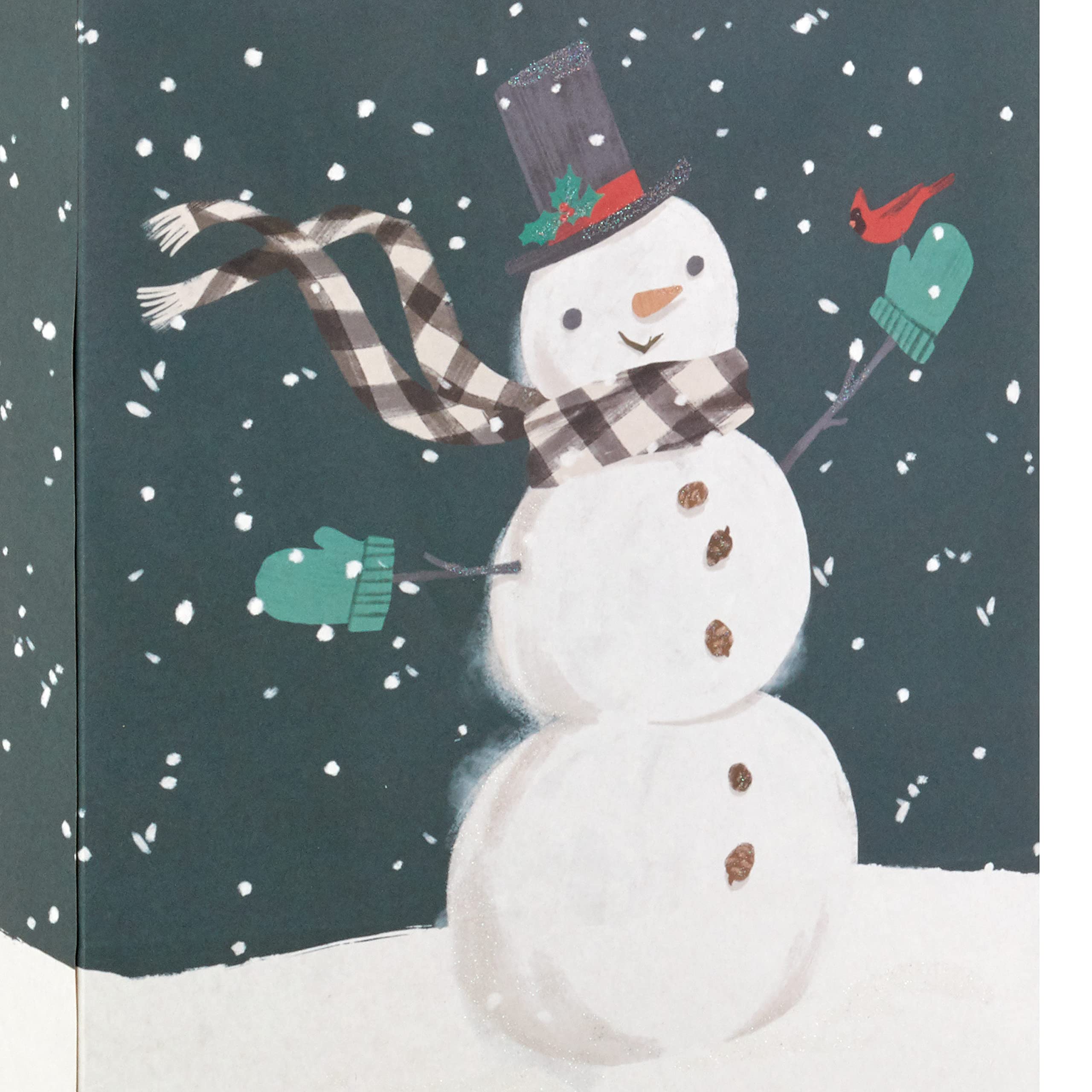 Hallmark Christmas Gift Bag Assortment with Tissue Paper (3 Bags: 2 Large 13", 1 Large Horizontal 10") Santa with Sleigh, Red and Green Plaid, Snowman on Black