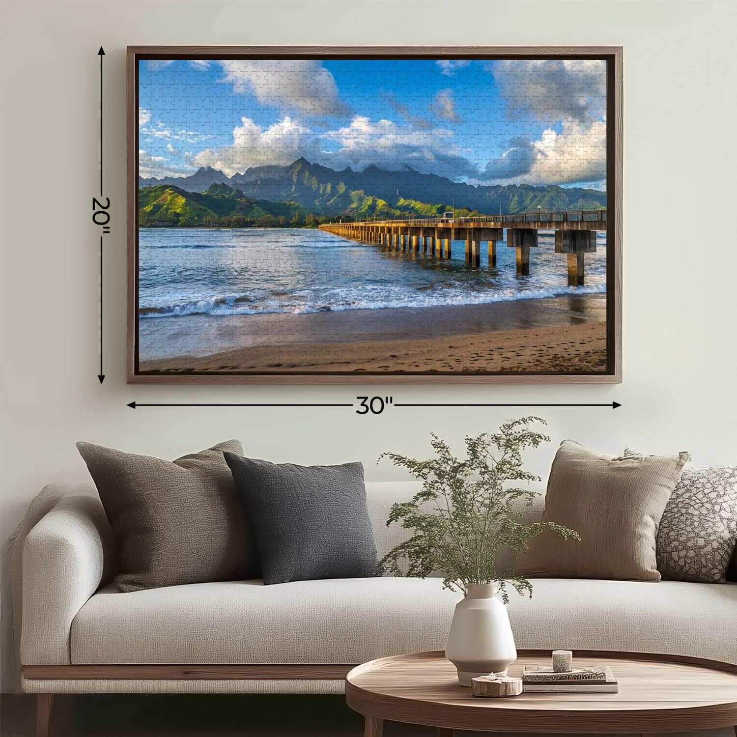 Wooden Jigsaw Puzzles for Adults 1000 Pieces Hanalei Beach Hanalei Bay Kauai Hawaii Fun and Challenging Board Puzzles Large Educational Game Kids Toys Gift Home Decor