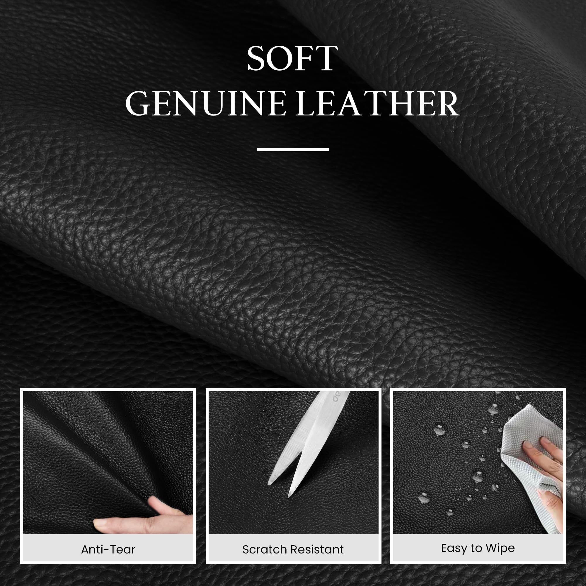befen Black Genuine Leather Hobo Bags Purse for Women, Womens Crossbody Bag Leather Purses Shoulder Handbags with Adjustable Shoulder Strap