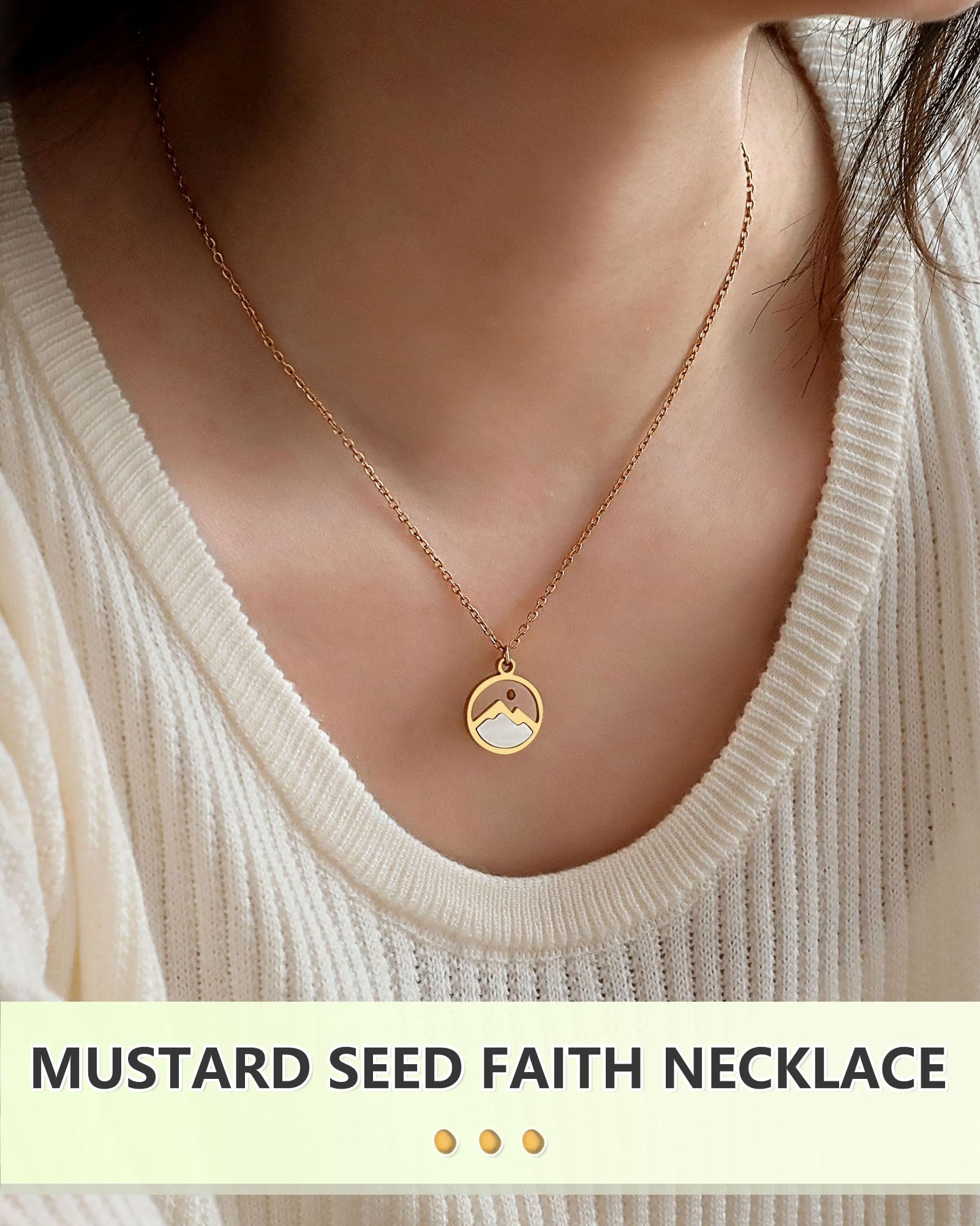 Eryuor Mustard Seed Necklace Jewelry Christmas Stocking Stuffers Baptism Gifts for Teen Girls 12 14 16 18 Birthday Confirmation Religious Catholic Faith Spiritual Christian Gifts for Women