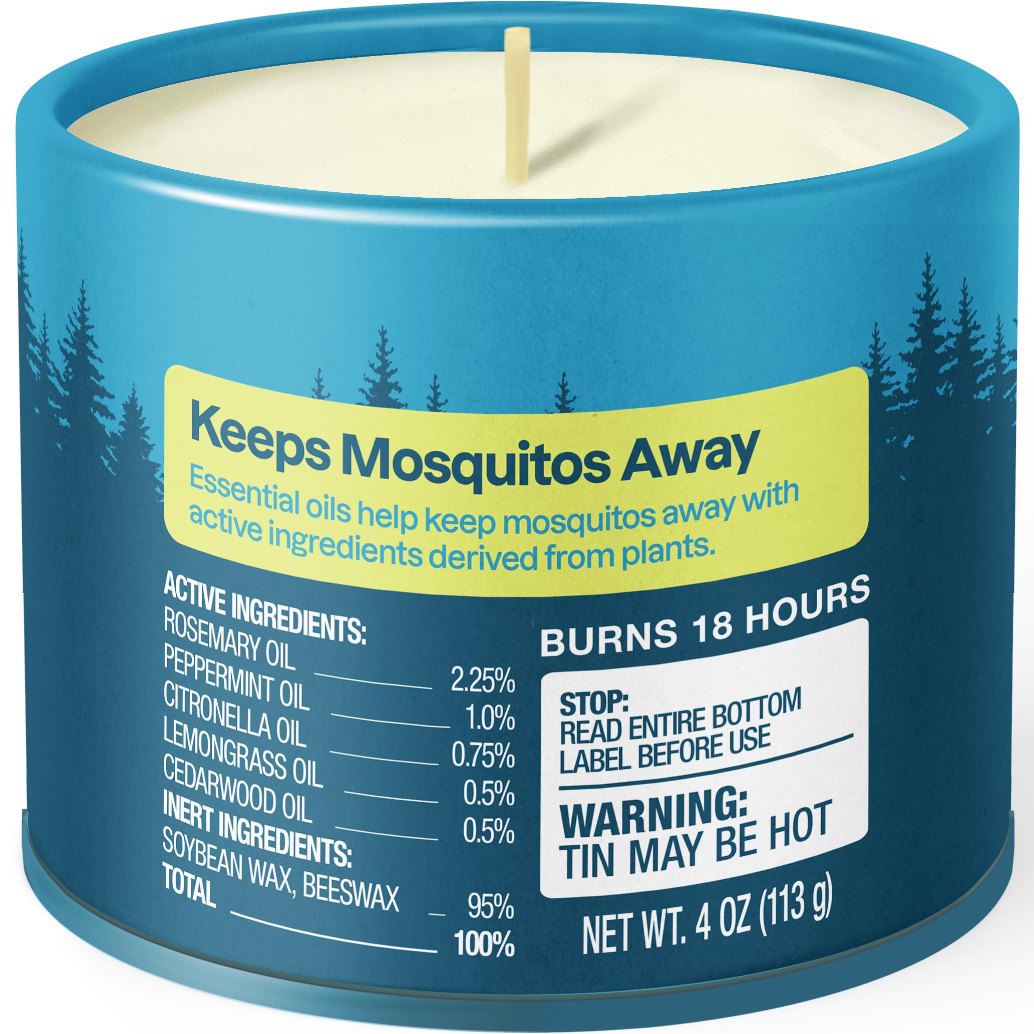 Cliganic Natural Mosquito Repellent Candle (Pack of 2) | Citronella, DEET Free, Essential Oil Infused for Outdoor, Camping | Burns 18 Hours