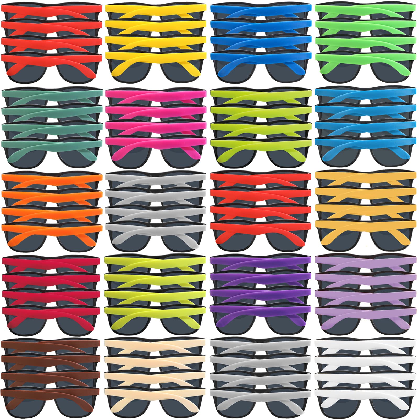 72 Pack Bulk Sunglasses Party Favors,18 Colors Neon Party Sunglasses in bulk for Adults and Kids,80's Style Sun Glasses for Summer Pool,Beach,Classroom Prize,Birthday Goody Bag,Goodie Bag Fillers