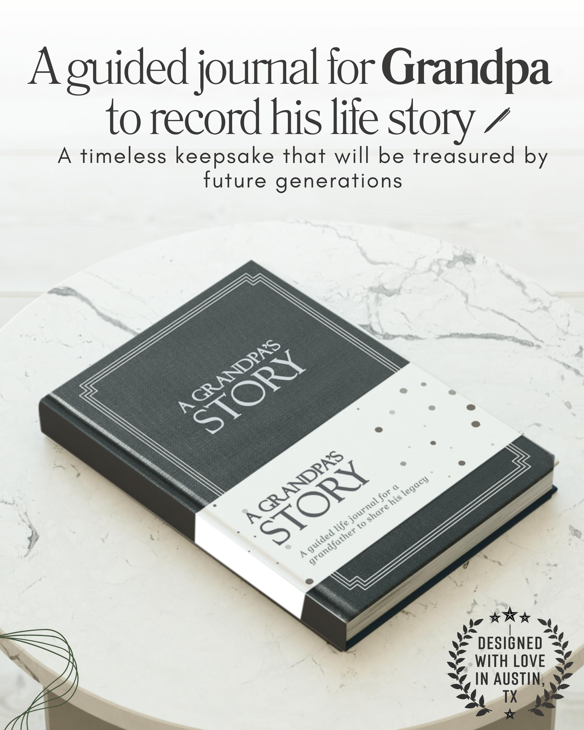 Grandpa's Life Story Journal (Hardcover): A Meaningful Keepsake for Grandpa to Share His Journey and Memories, Book Includes 250+ Prompt Questions, Sentimental Grandpa Gifts Idea, Sentimental Gifts for Grandpa for Father's Day, Birthday & Christmas