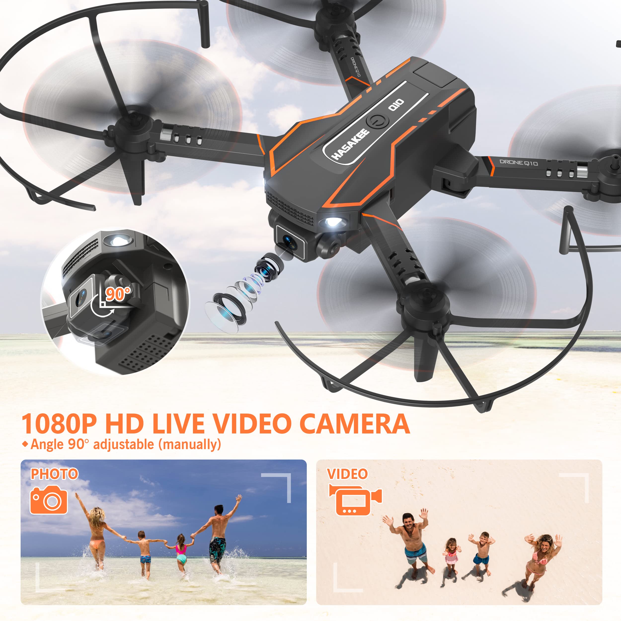 AVIALOGIC Mini Drone with Camera for Kids, Remote Control Helicopter Toys Gifts for Boys Girls, FPV RC Quadcopter with 1080P HD Live Video Camera, Altitude Hold, Gravity Control, 2 Batteries, Black