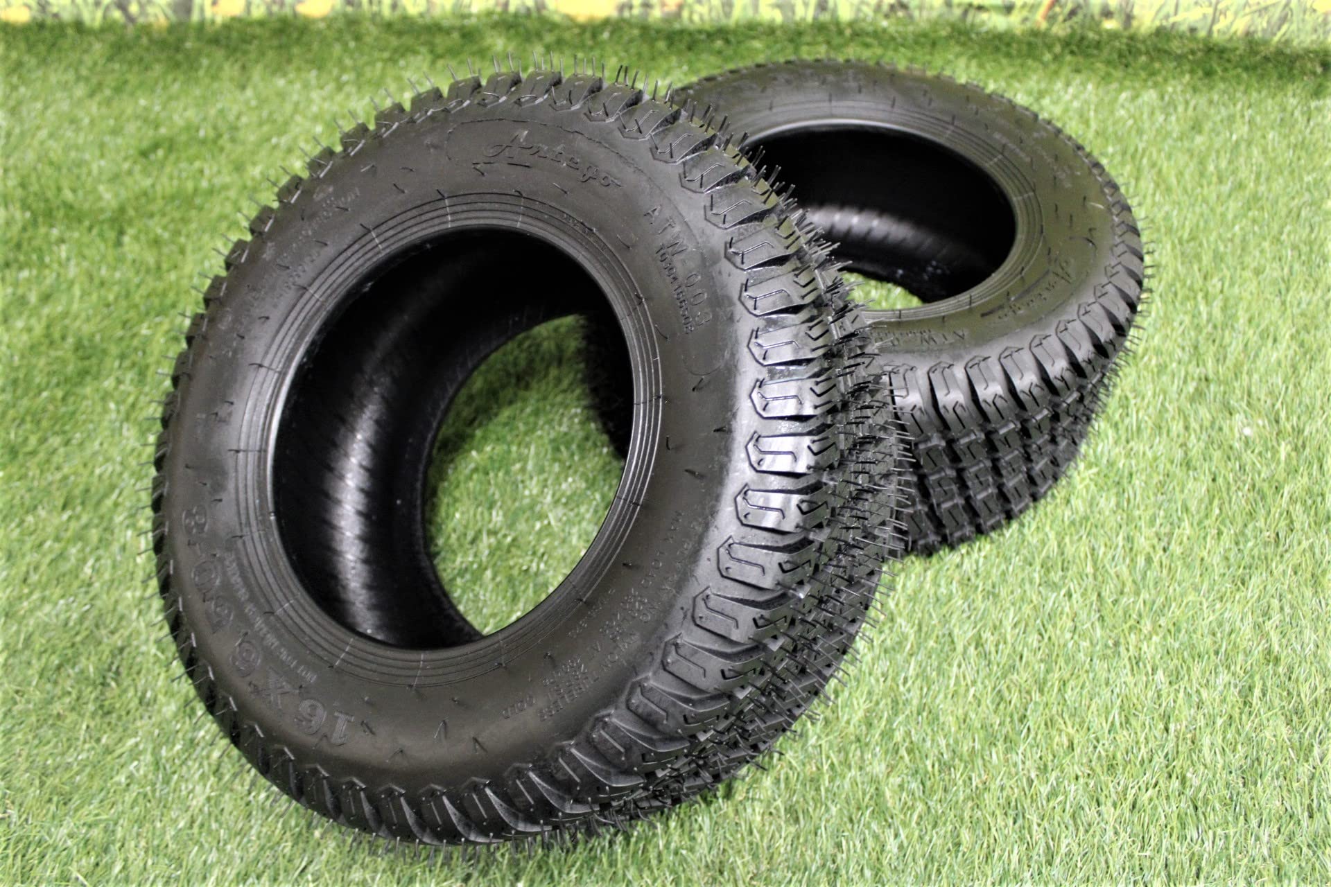 Set of 2-16X6.50-8 4 Ply Turf Tires for Lawn & Garden Mower 16x6.5-8