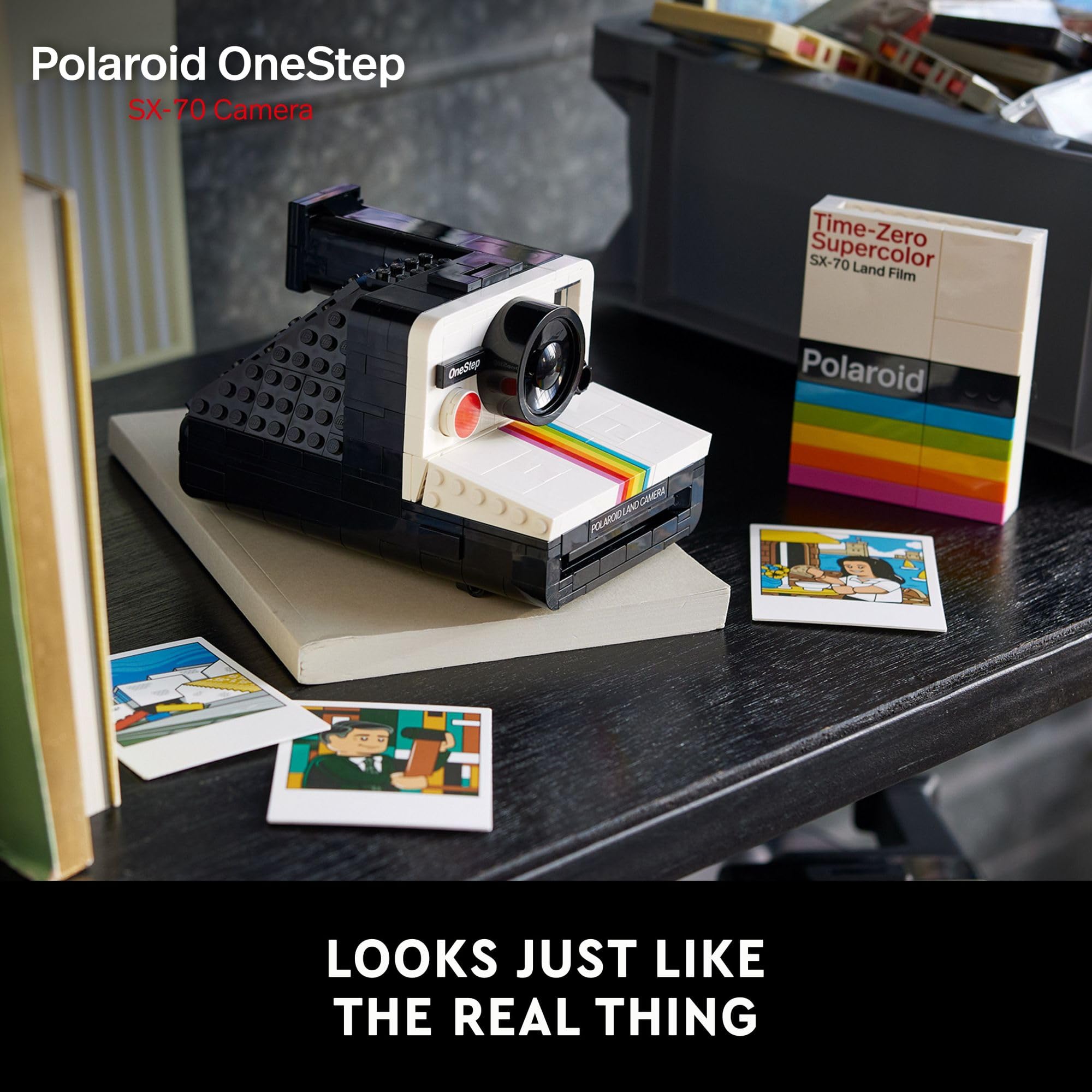 LEGO Ideas Polaroid OneStep SX-70 Building Sets for Adults - Vintage Polaroid Model DIY Crafts Kit, Ages 18+ - Collectible & Unique Gift for Christmas for Photographers - 21345