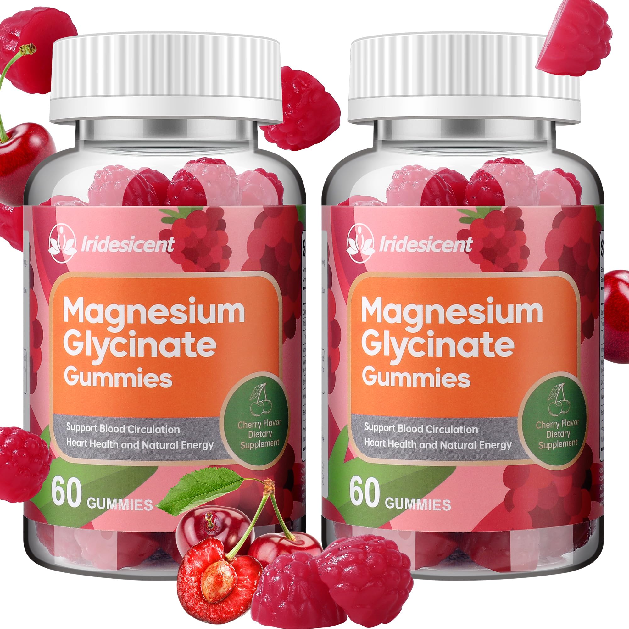 Magnesium Glycinate Gummies 400mg, Sugar Free Magnesium Supplement w/Magnesium L-Threonate 200mg, Ashwagandha, Zinc, Vegan Magnesium Glycinate Supplement for Adults - 120 Cherry Gummies