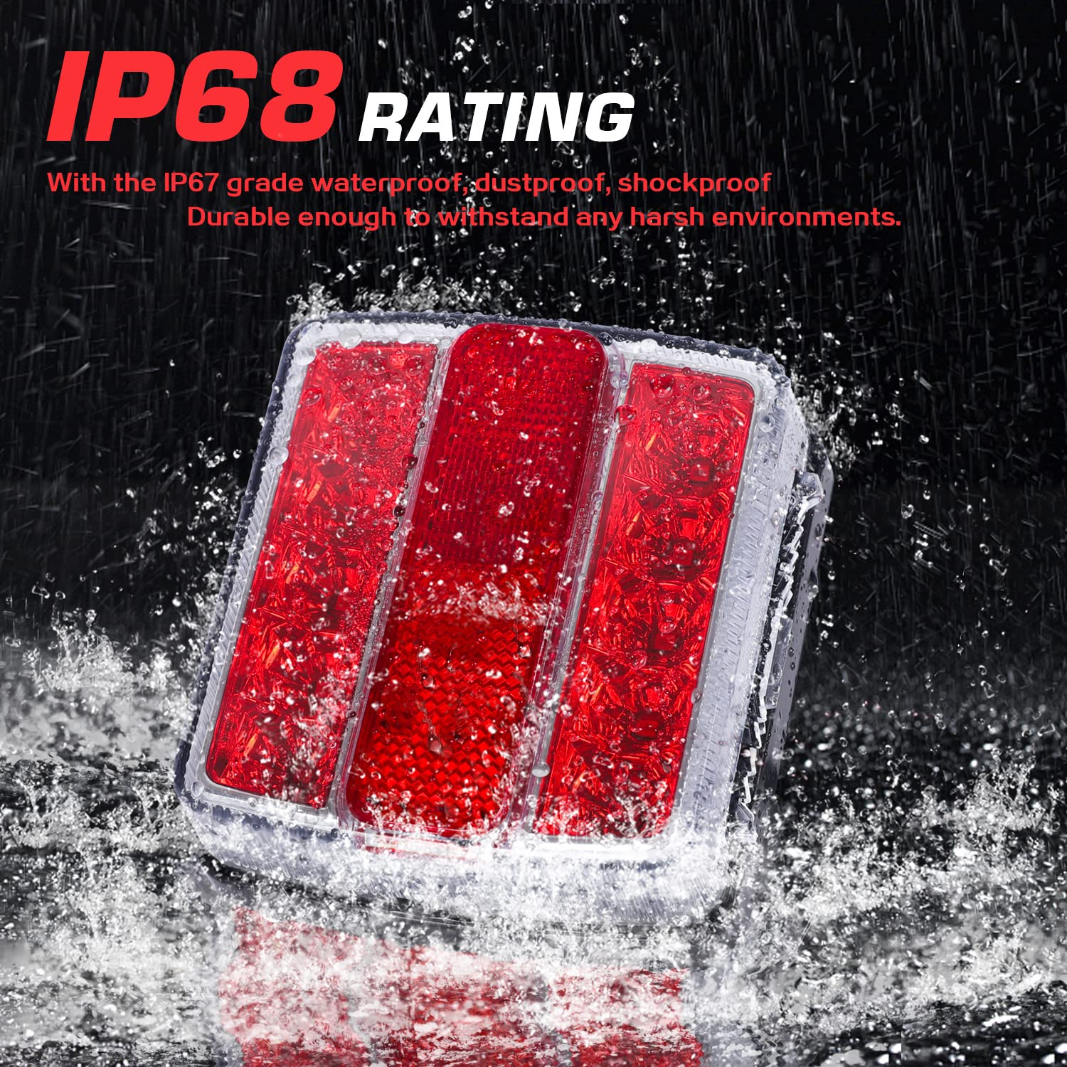 LINKITOM Magnetic LED Trailer Towing Light Kit, 24ft Cable with 7 pin plug, IP68 Waterproof, DOT Approved