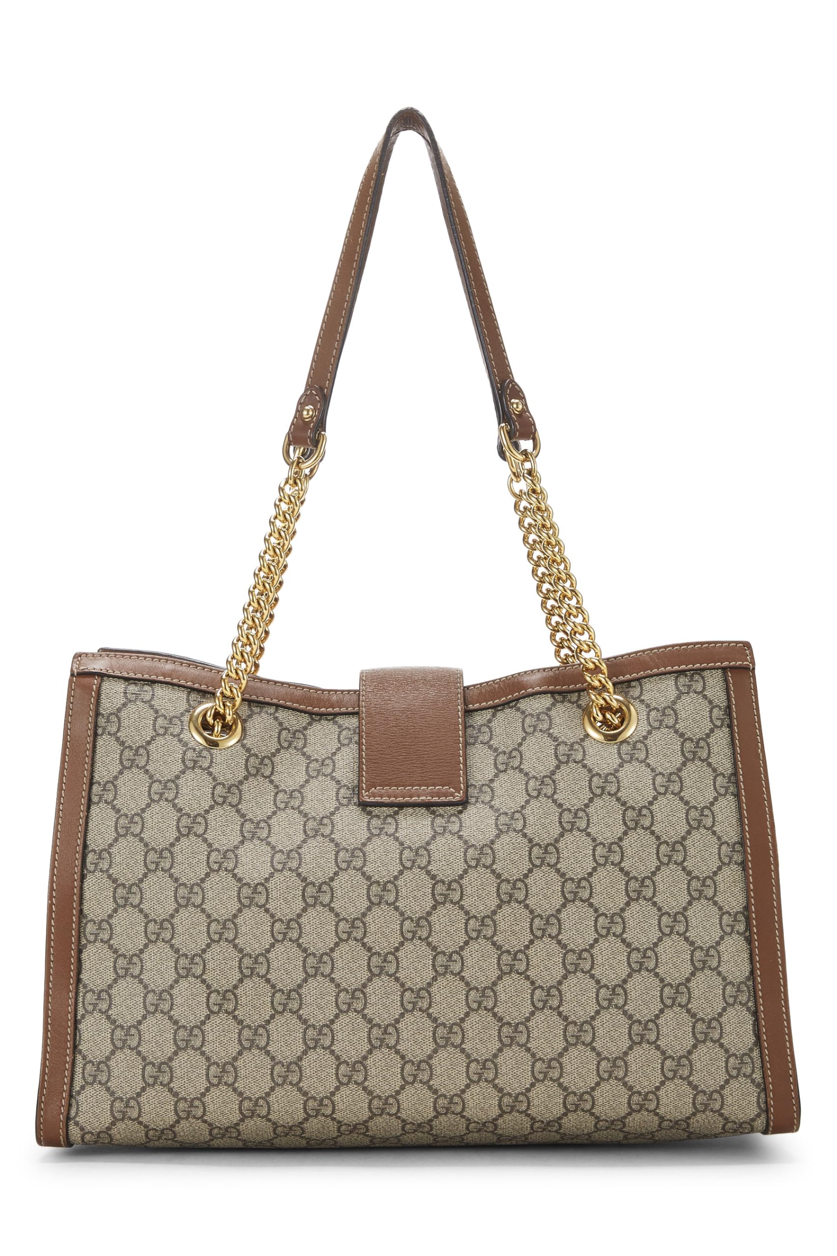 Gucci, Pre-Loved Brown GG Supreme Canvas Padlock Tote Medium, Brown