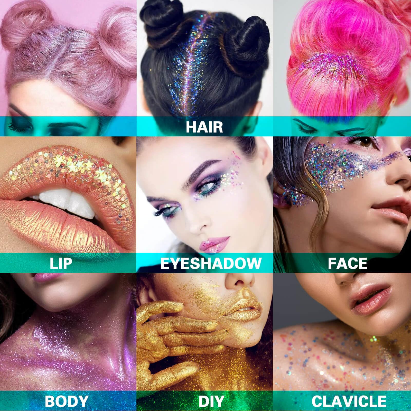 MEICOLY Blue Face Body Glitter,Halloween Face Glitter Gel,Festival Rave Accessories,Patriotic Veterans Day Independence Day 4th of July Pride Face Paint Makeup,Sparkling Mermaid Body Glitter for Women