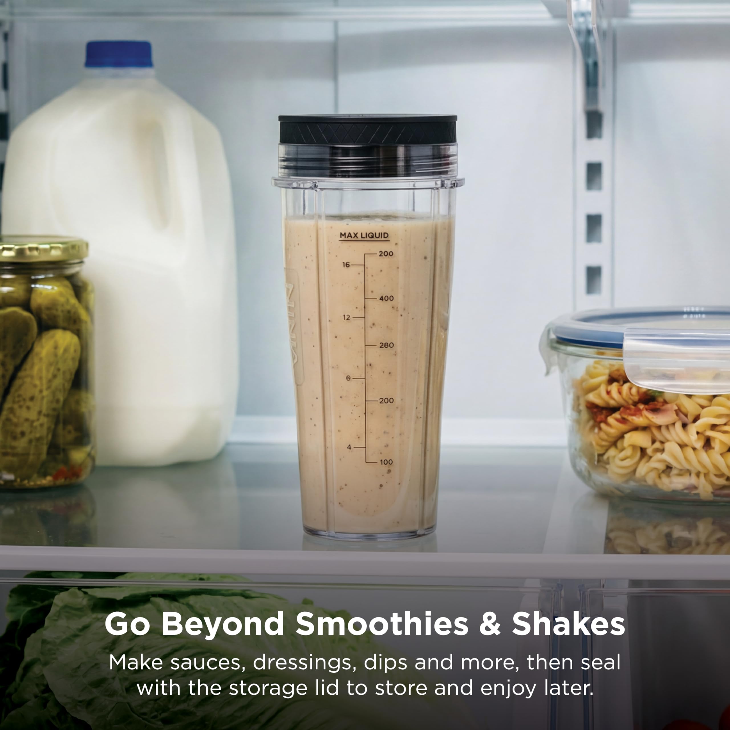 Ninja BN301 Nutri-Blender Plus Compact Personal Blender, 900-Peak-Watt Motor, Frozen Drinks, Smoothies, Sauces & More, (3) 20 oz. To-Go Cups, (2) Spout-Lids (1) Storage-Lid, Dishwasher Safe, Silver