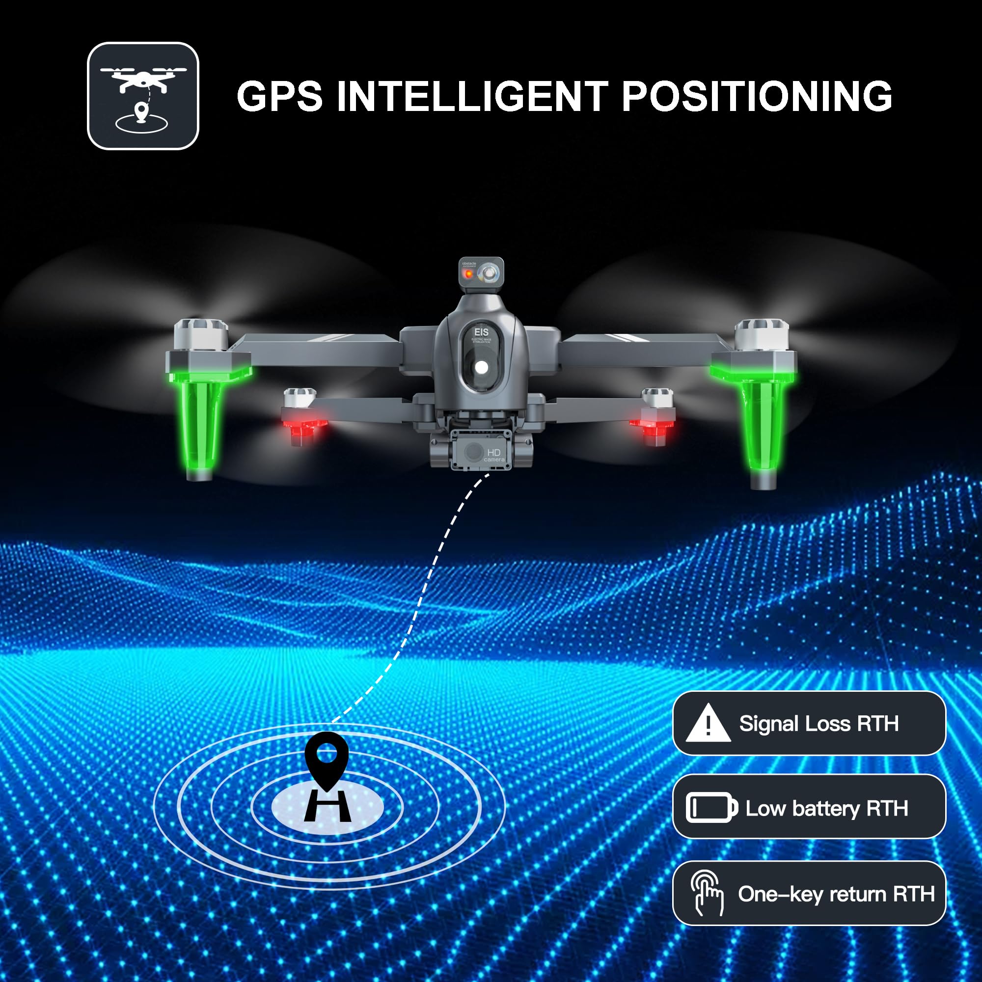 TF15-EX 3-Axis Gimbal Obstacle Avoidance Drone with Camera 4K, 75 Mins Flight Time, 11000FT Range Transmission, Integrated Remote ID