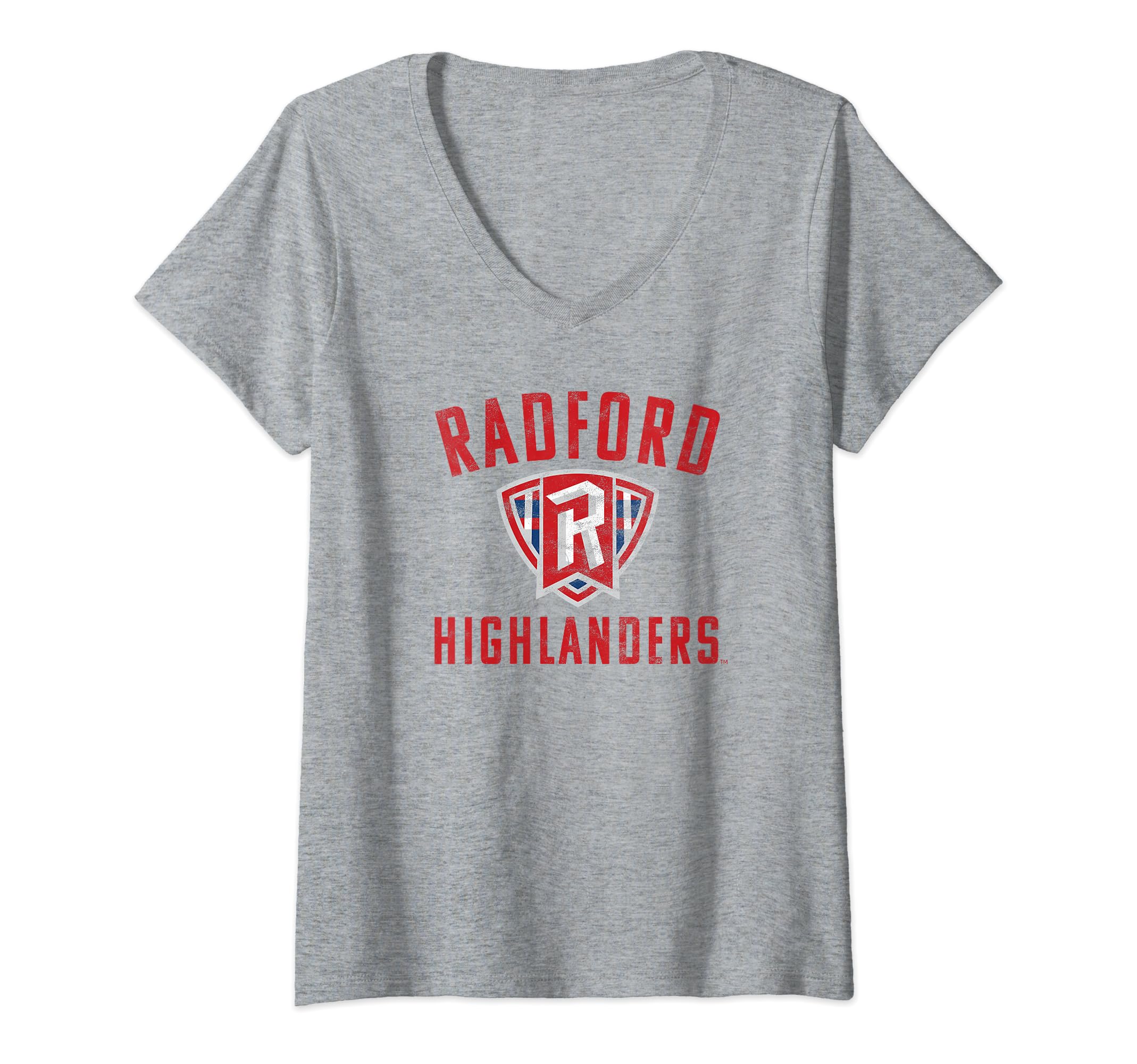 Womens Radford University Highlanders Large V-Neck T-Shirt