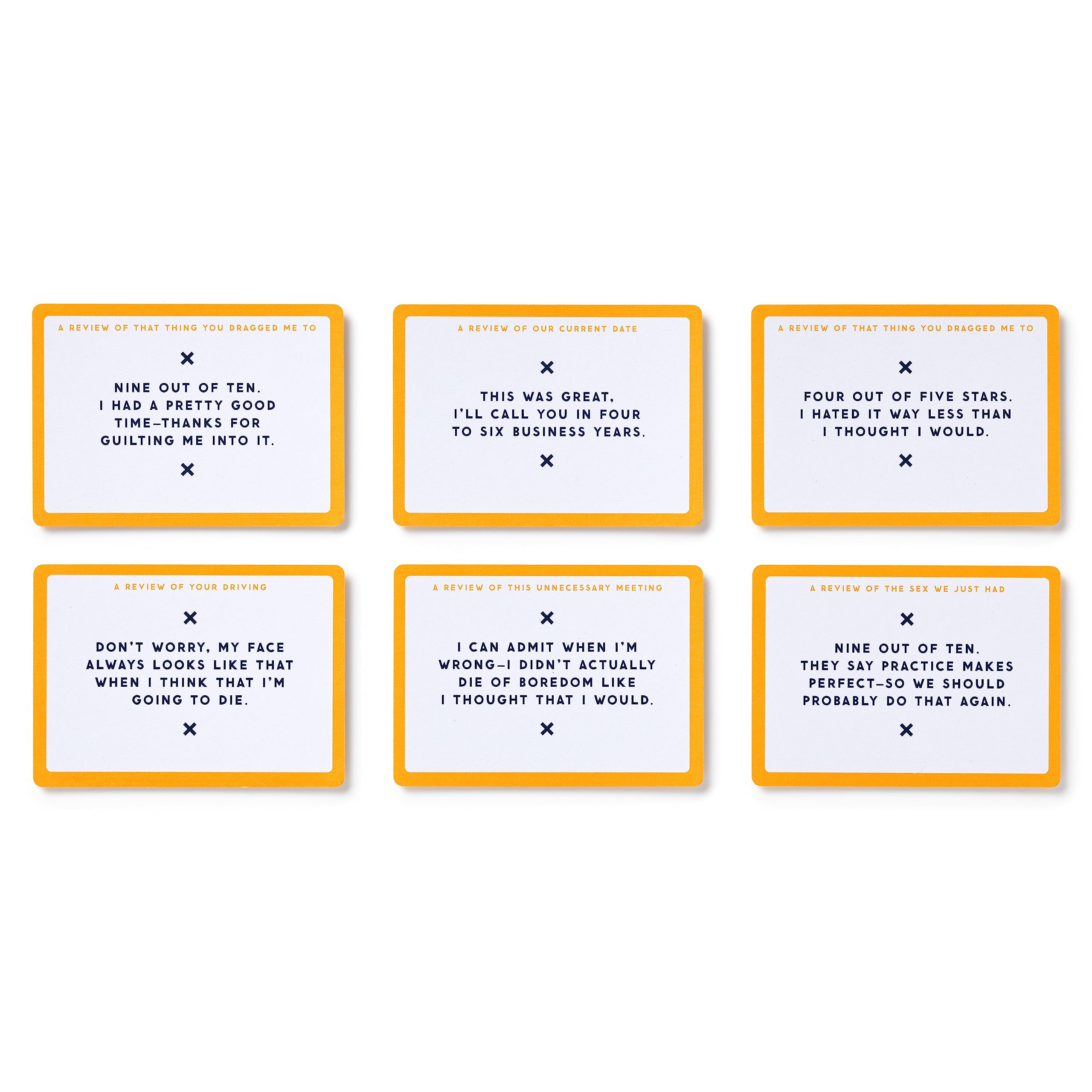 Brass Monkey Oddly Specific Ratings – 100 Double Sided Cards Featuring Unique Reviews And Space To Give A Star Rating