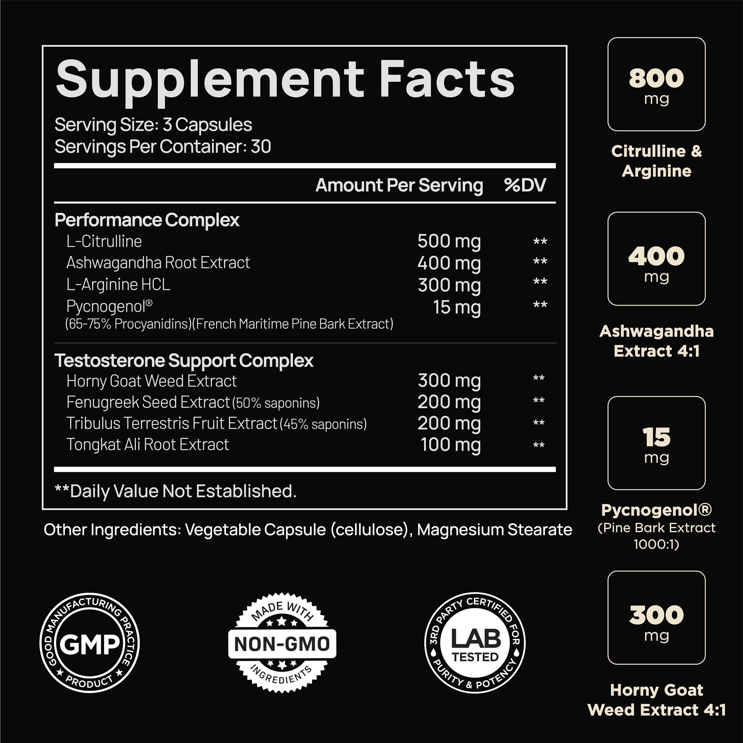 21,800mg Testosterone Booster for Men 8X Strength w. Ashwagandha, Tongkat Ali, Pycnogenol, Tribulus - Total T Male Enhancing Test Libido Booster + Muscle Builder Growth Testosterone Supplement for Men