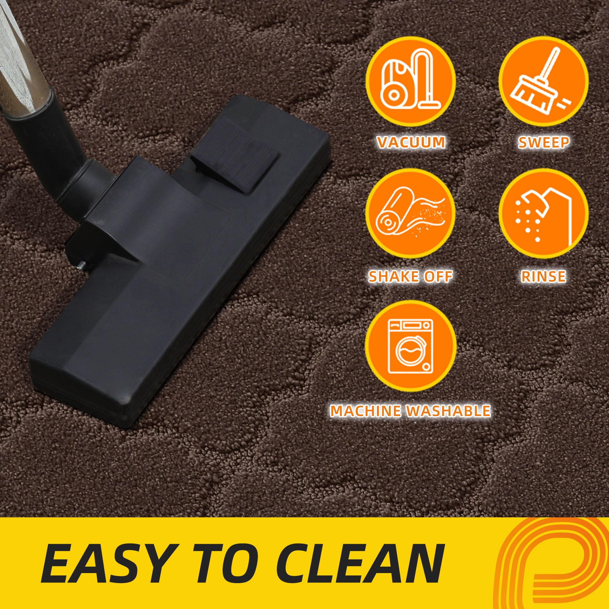JSEI Door Mat 20" x 32", Non-Slip Dirt Trapper Door Mats Indoor Entryway Rugs Washable Absorbent and Stain Resist Welcome Mats, Dog Door Mat for Front Back Door, Muddy Wet Shoes & Paws, Brown