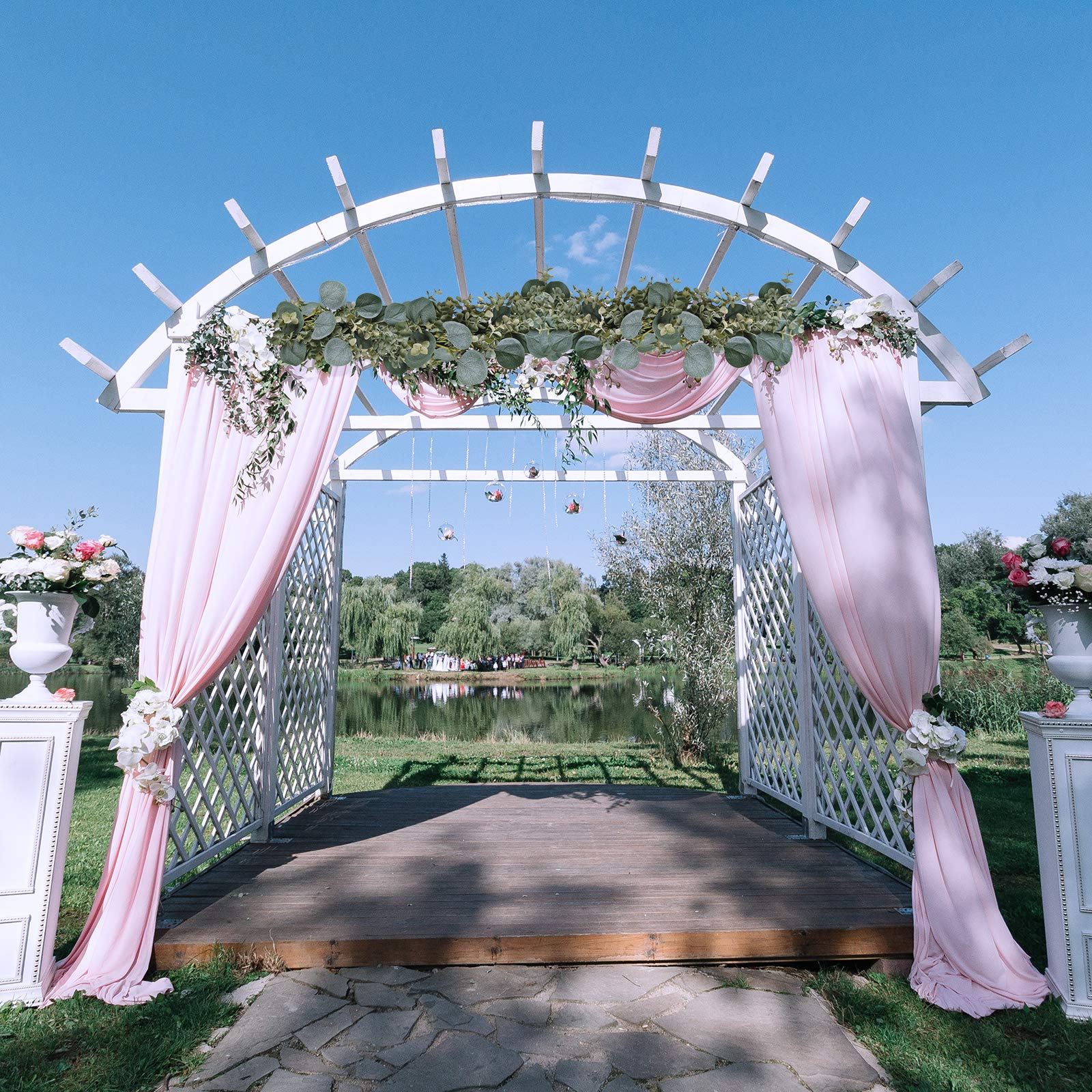 8.3' Long Faux Eucalyptus Greenery Garland - Silver Dollar Eucalyptus for Wedding Arch, Swag, Backdrop, Doorways, Mantel, Table Runner - Indoor/Outdoor