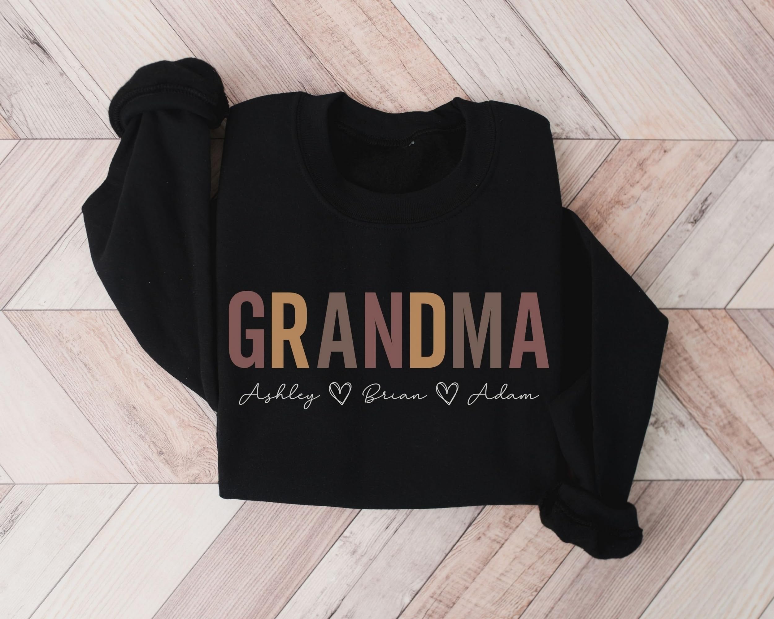 NAZENTI Personalized Grandma Sweatshirt,Custom Nickname with Kids Name, Mothers Day Shirt, Gift for Christmas Birthday (01 Grandma)